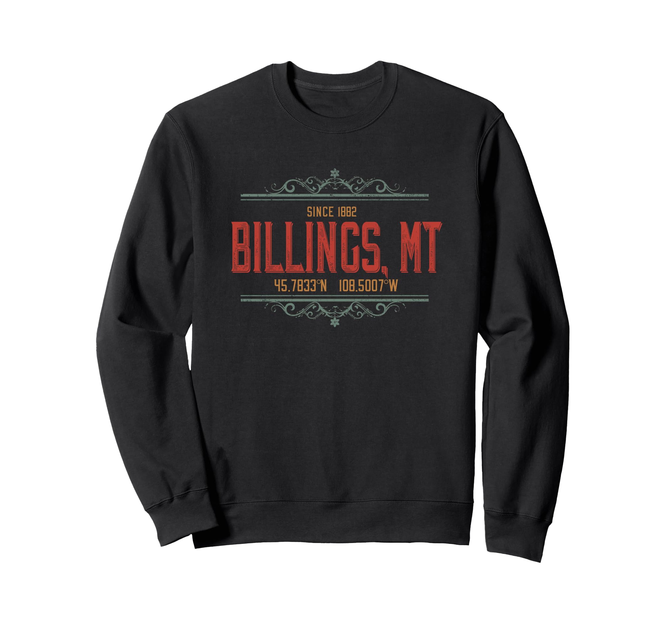 Billings Montana Usa Distressed Sweatshirt - Custom Art Print for Adults - T-Shirt, Sweatshirt, Hoodie