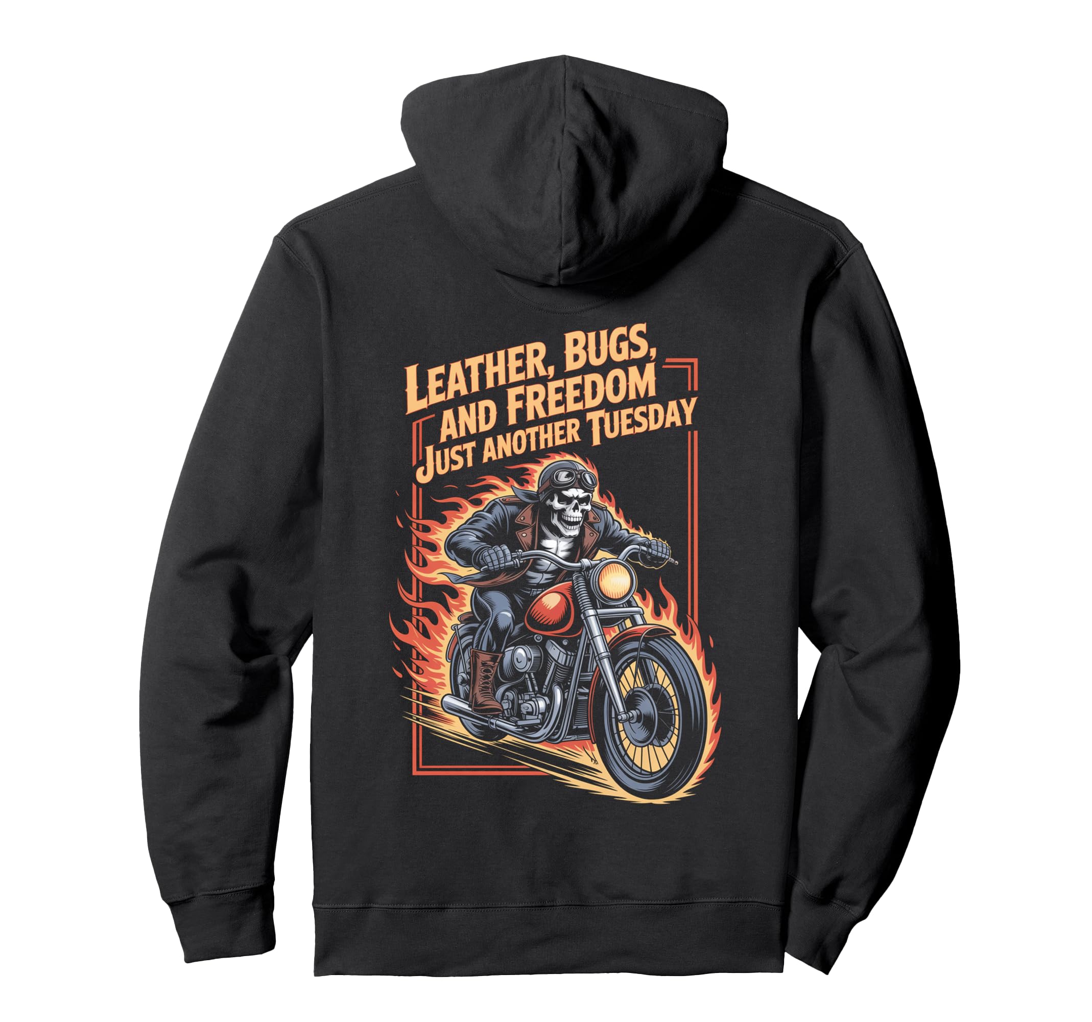 Funny Motorcycle Riding Biker Skeleton Hoodie - Trendy Graphic Men Women - T-Shirt, Sweatshirt, Hoodie