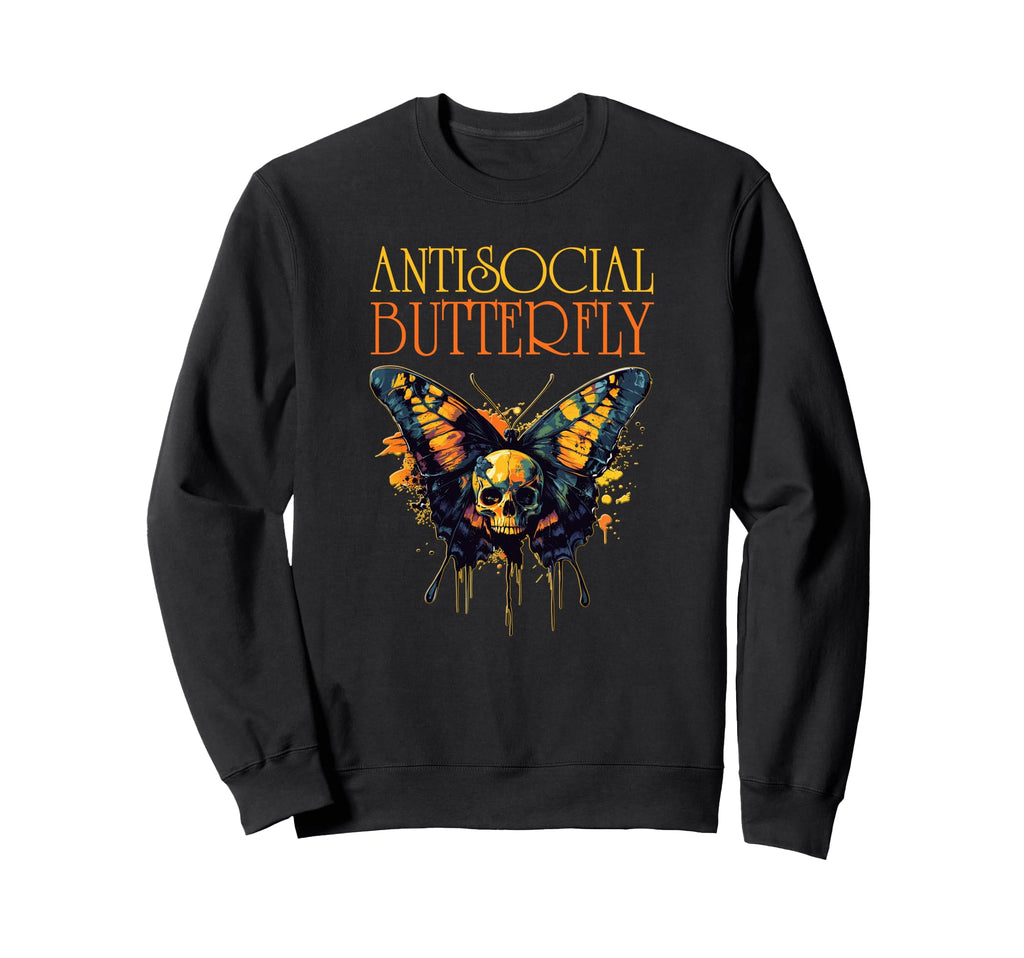 Antisocial Butterfly Gift Hoodie - Graphic Print Men Women - T-Shirt, Sweatshirt, Hoodie