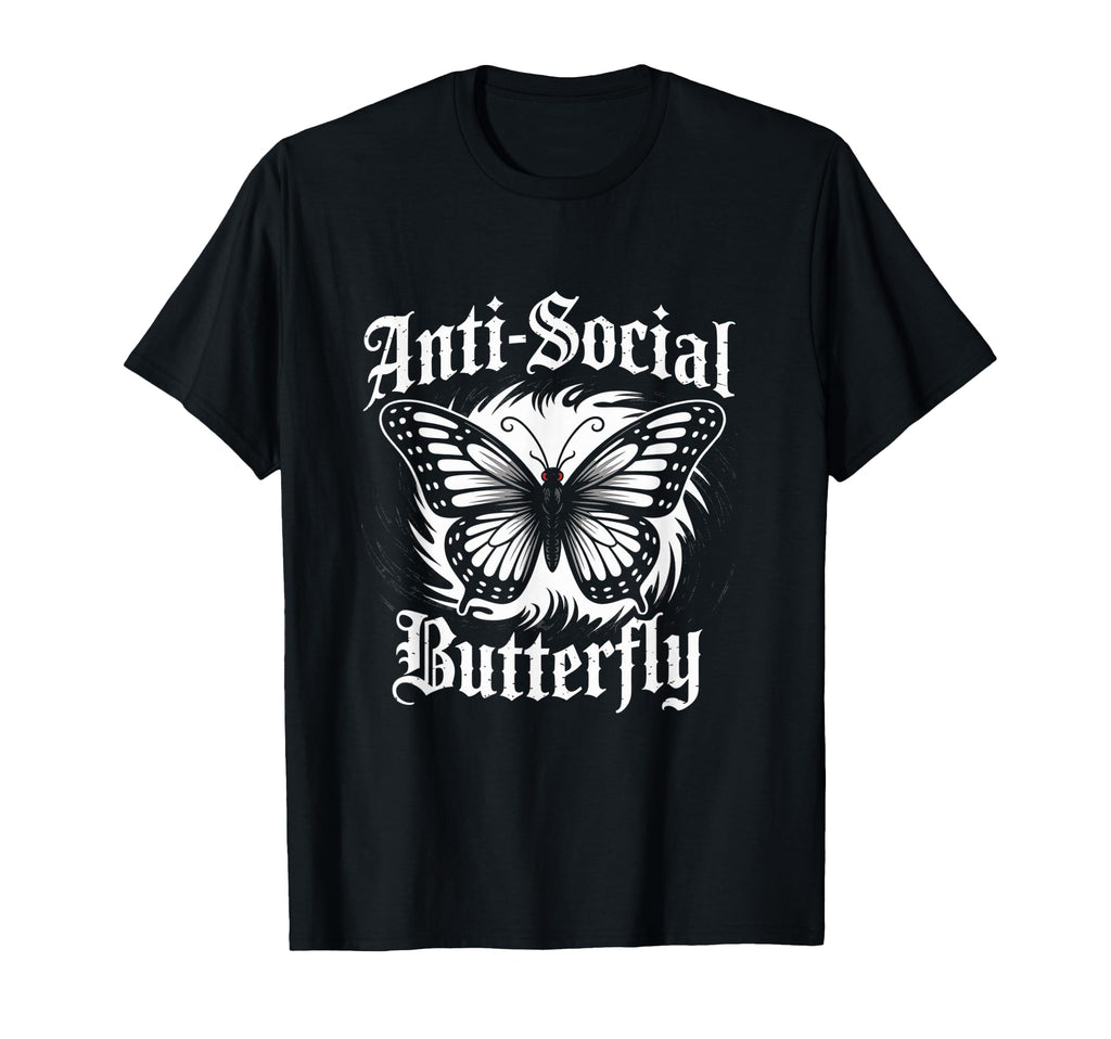 Antisocial Butterfly Gothic Aesthetic T-Shirt - Minimalist Print Unisex - T-Shirt, Sweatshirt, Hoodie