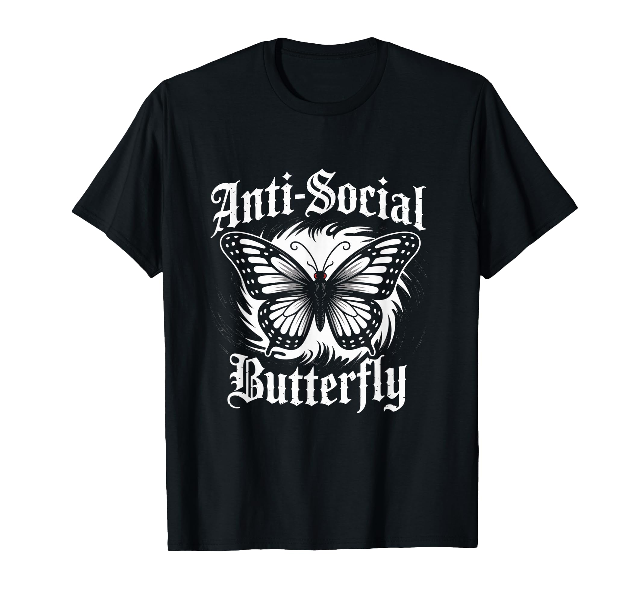 Antisocial Butterfly Gothic Aesthetic T-Shirt - Minimalist Print Unisex - T-Shirt, Sweatshirt, Hoodie