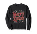 Merry Typography Snowflake Sweatshirt - Graphic Print Unisex - T-Shirt, Sweatshirt, Hoodie