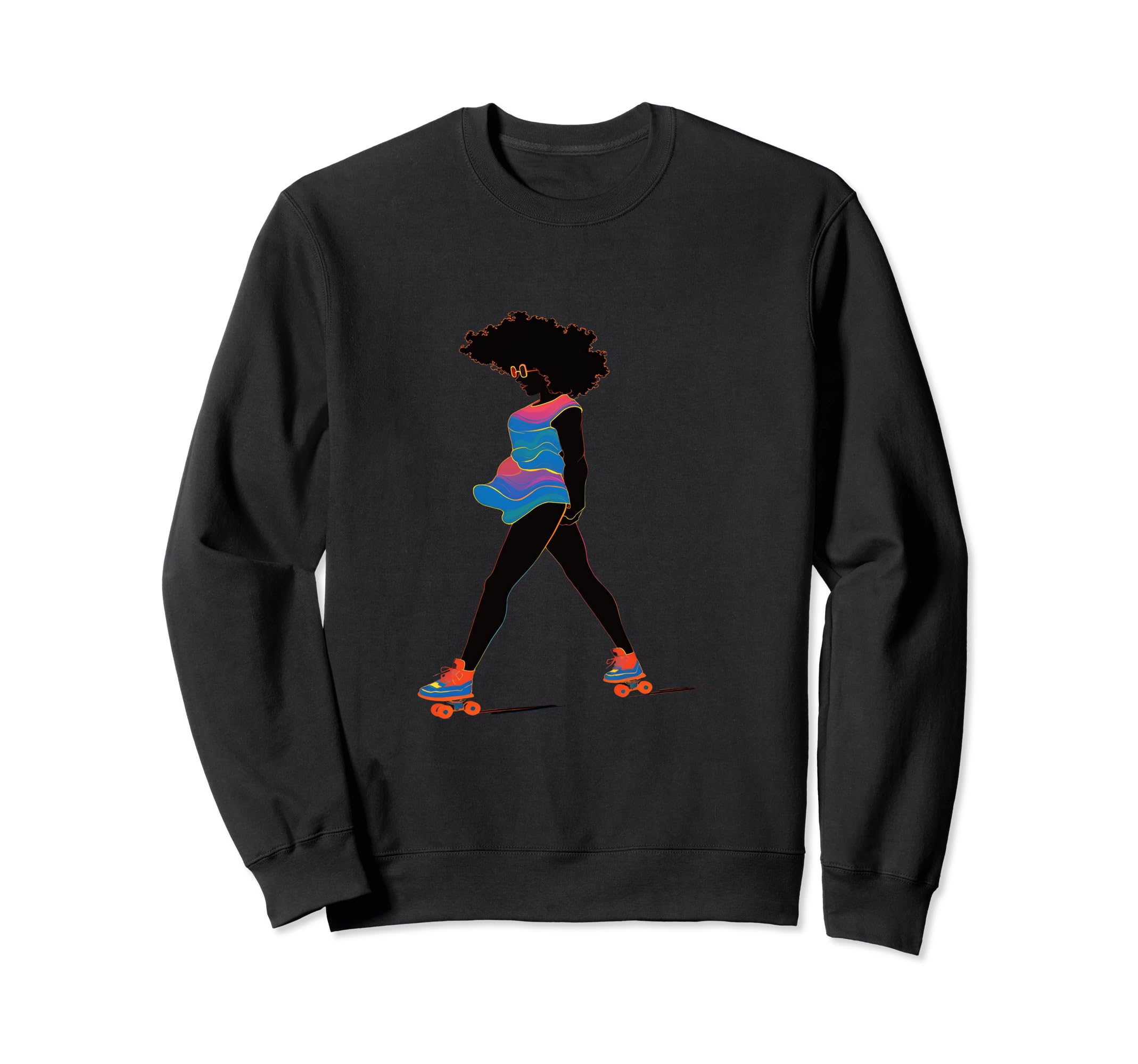 Roller Skating Afro Roller Skates Sweatshirt - Streetwear Style Men Women - T-Shirt, Sweatshirt, Hoodie