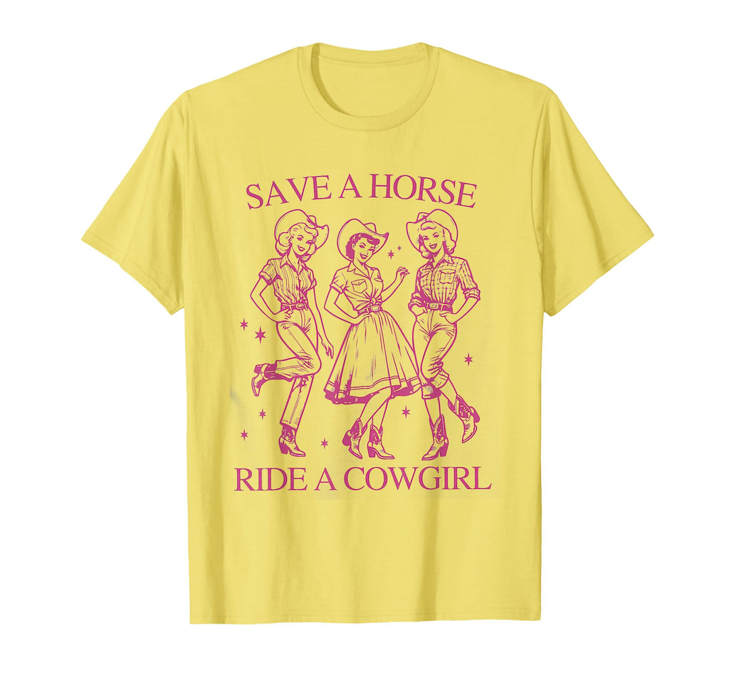 Save Horse Ride Cowgirl Lesbian Pride T-Shirt - Novelty Apparel for Adults - T-Shirt, Sweatshirt, Hoodie