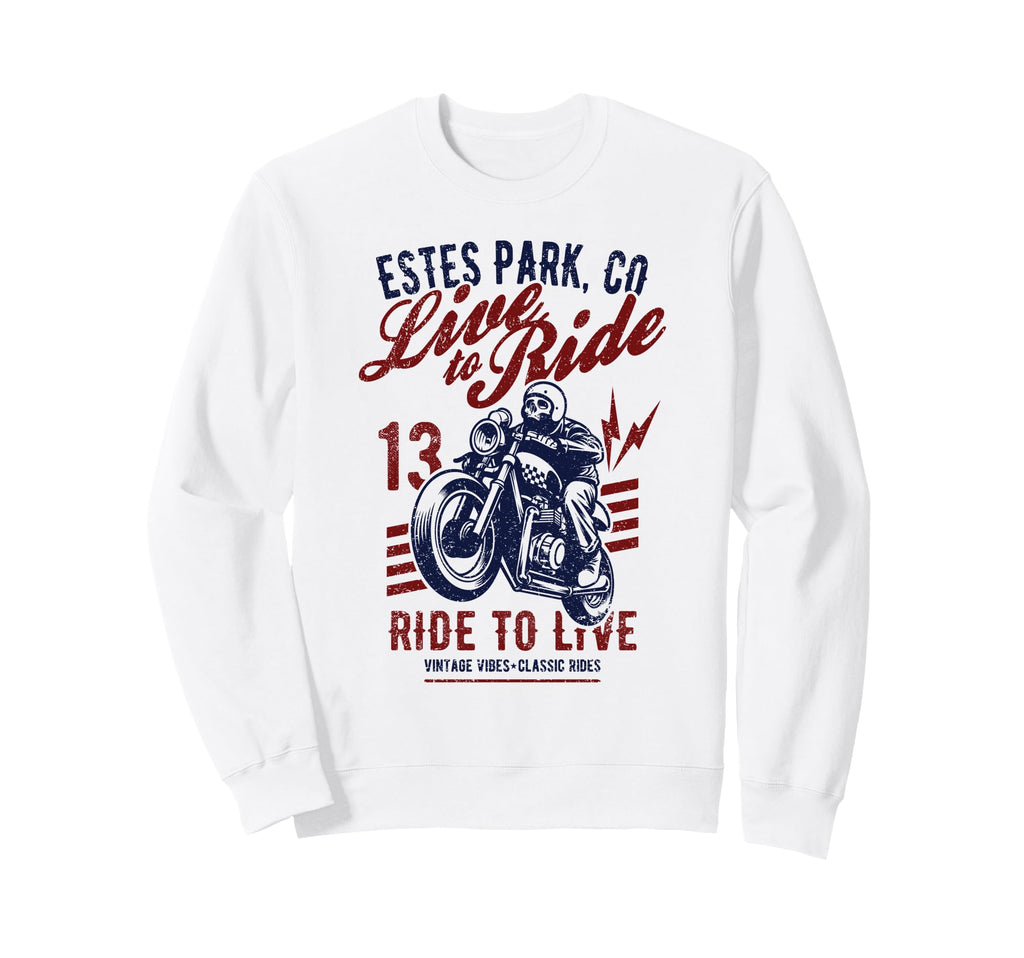 Estes Park Colorado Motorcycle Sweatshirt - Minimalist Print Men Women - T-Shirt, Sweatshirt, Hoodie