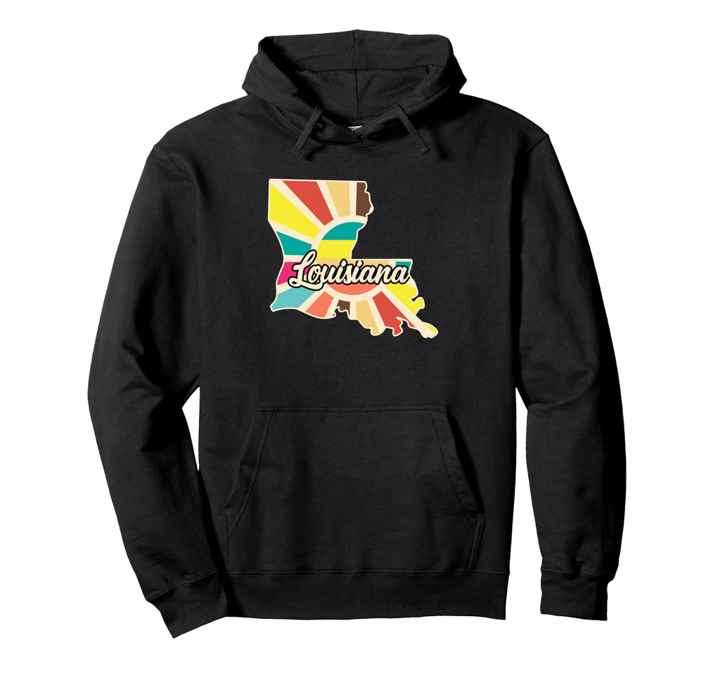 Louisiana Colorful Pride State Outline Hoodie - Novelty Apparel Men Women - T-Shirt, Sweatshirt, Hoodie