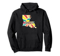 Louisiana Colorful Pride State Outline Hoodie - Novelty Apparel Men Women - T-Shirt, Sweatshirt, Hoodie