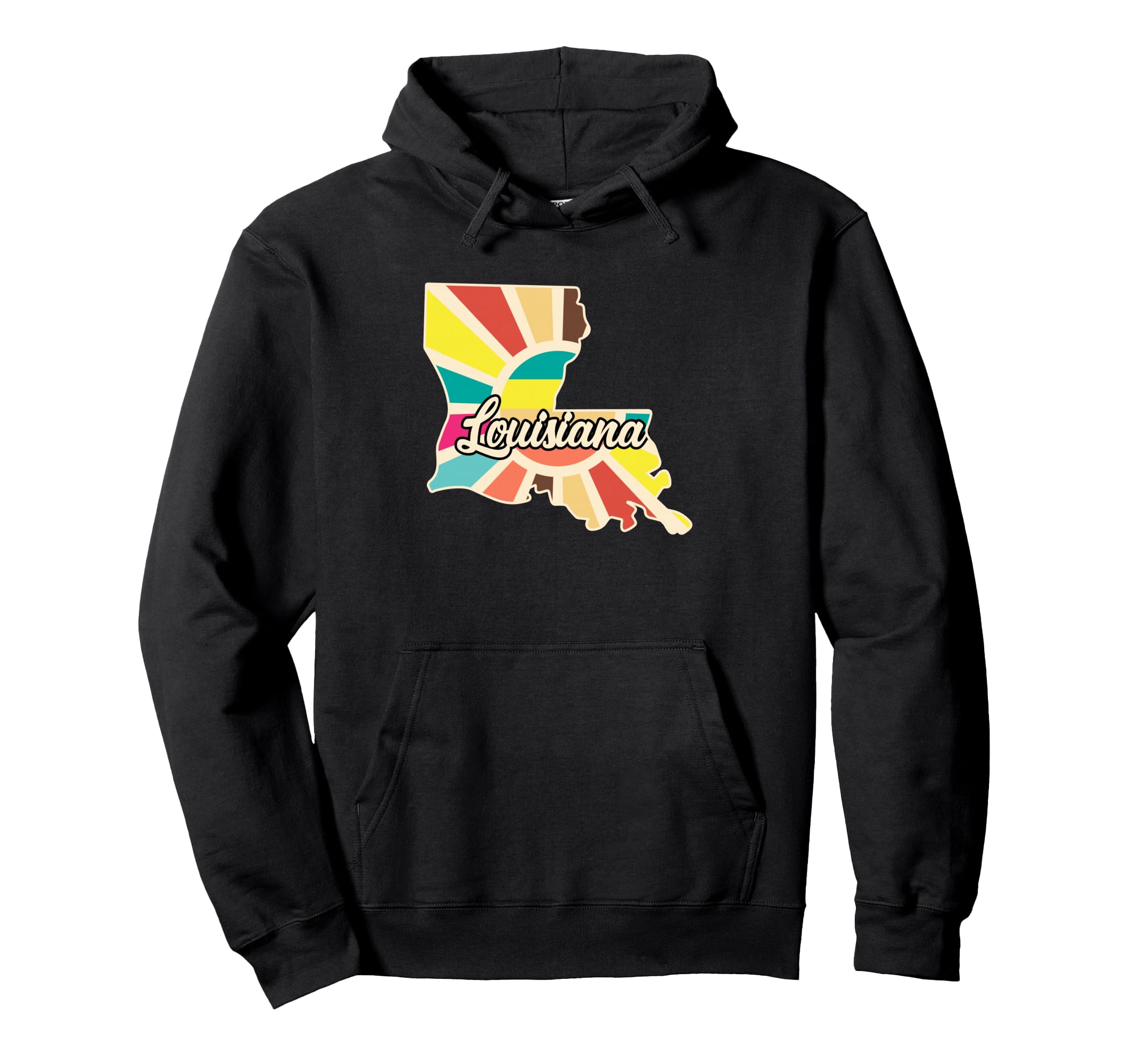 Louisiana Colorful Pride State Outline Hoodie - Novelty Apparel Men Women - T-Shirt, Sweatshirt, Hoodie