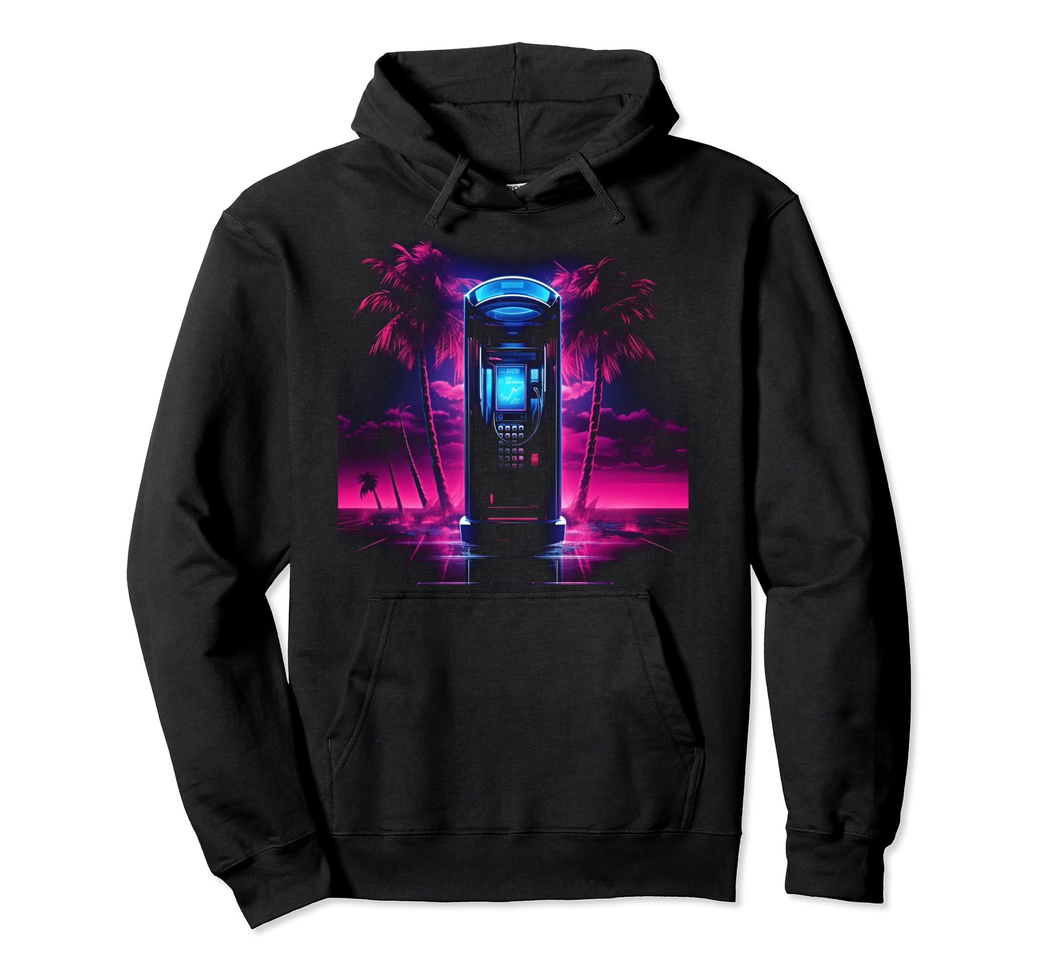 Vaporwave Phone Booth 80S Synthwave 2 Hoodie - Aesthetic Graphic Men Women - T-Shirt, Sweatshirt, Hoodie