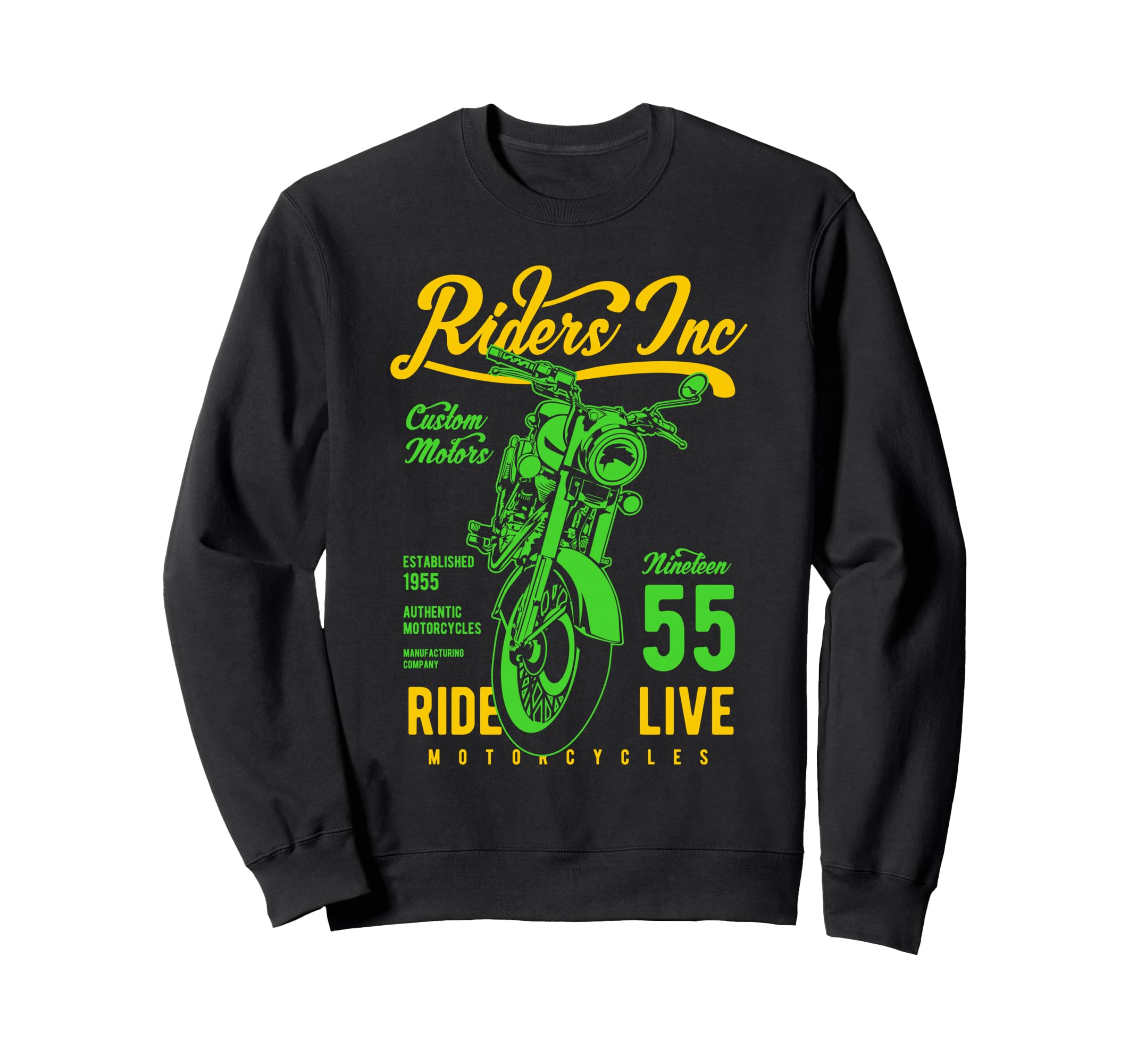 Riders Inc 1955 Motorcycle Sweatshirt - Minimalist Print Unisex - T-Shirt, Sweatshirt, Hoodie