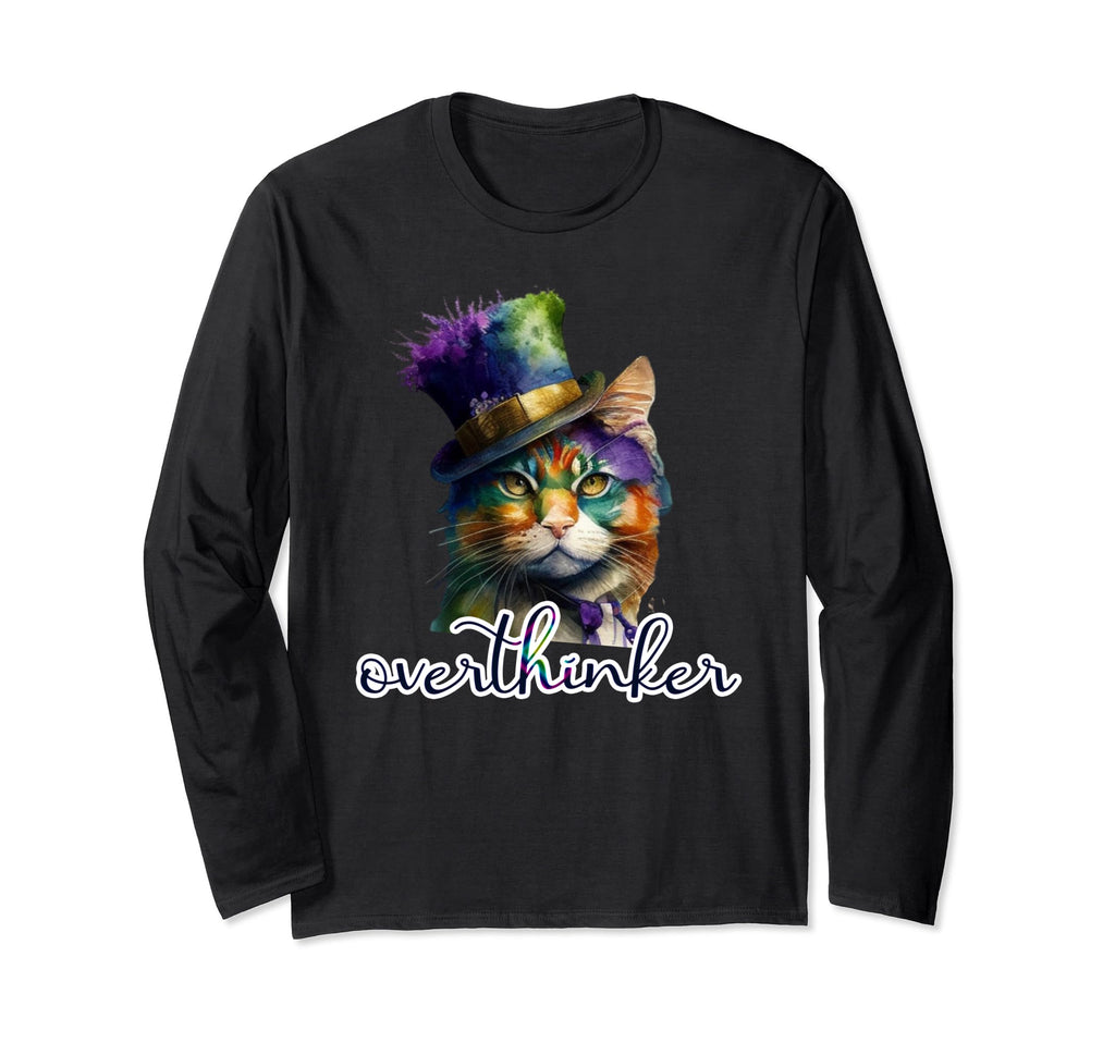 Overthinking Cat Meme Overthinker T-Shirt - Minimalist Print Men Women - T-Shirt, Sweatshirt, Hoodie