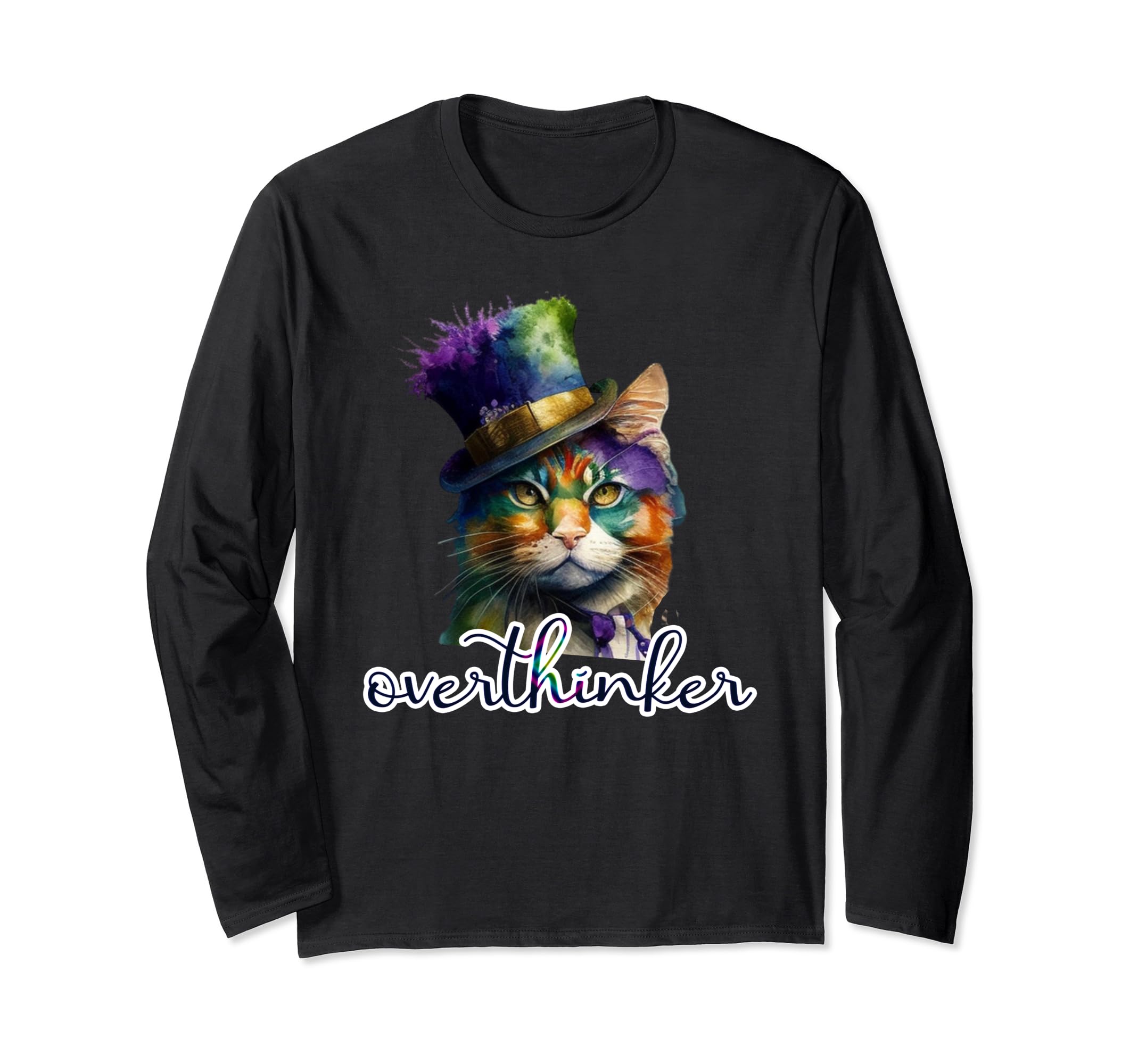 Overthinking Cat Meme Overthinker T-Shirt - Minimalist Print Men Women - T-Shirt, Sweatshirt, Hoodie
