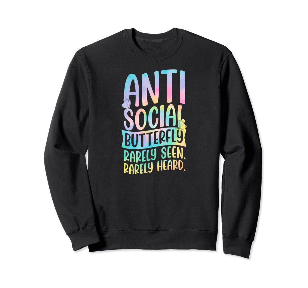 Antisocial Butterfly Rarely Sweatshirt - Casual Everyday Wear for Adults - T-Shirt, Sweatshirt, Hoodie
