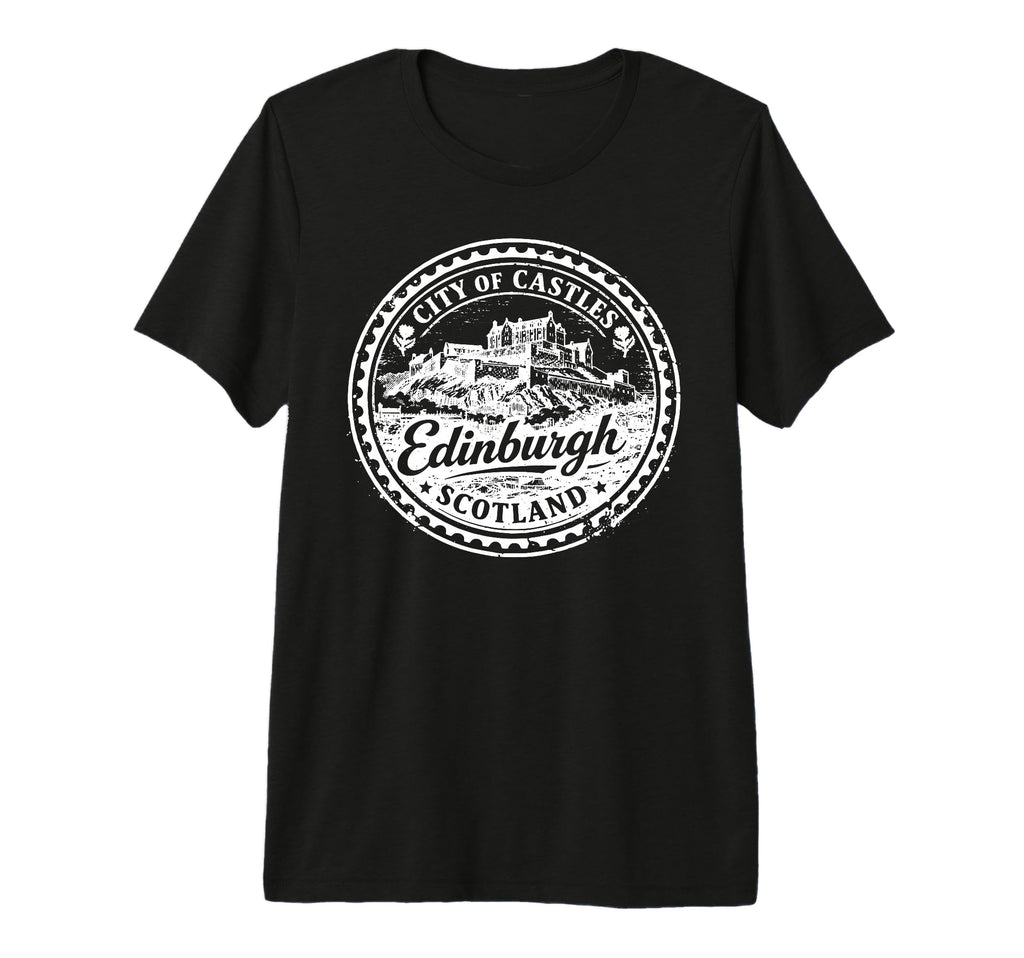 Edinburgh Scotland Uk Travel Stamp T-Shirt - Trendy Graphic Unisex - T-Shirt, Sweatshirt, Hoodie
