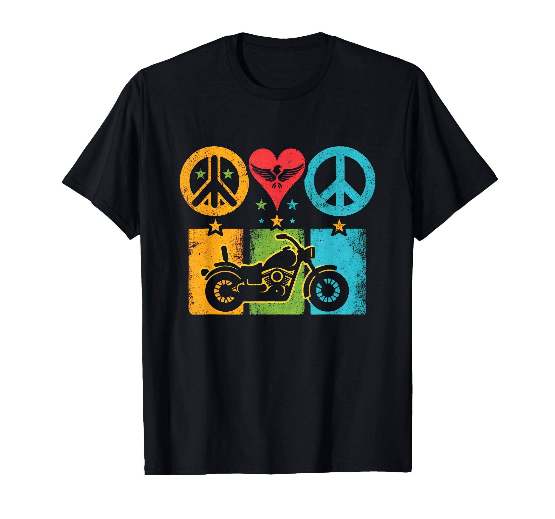 Peace Love And Motorbike Peace T-Shirt - Casual Everyday Wear for Adults - T-Shirt, Sweatshirt, Hoodie