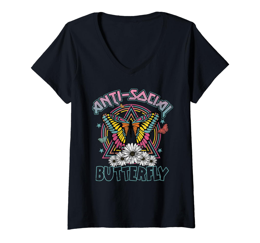 Womens Anti Social Butterfly Fun T-Shirt - Casual Everyday Wear Unisex - T-Shirt, Sweatshirt, Hoodie