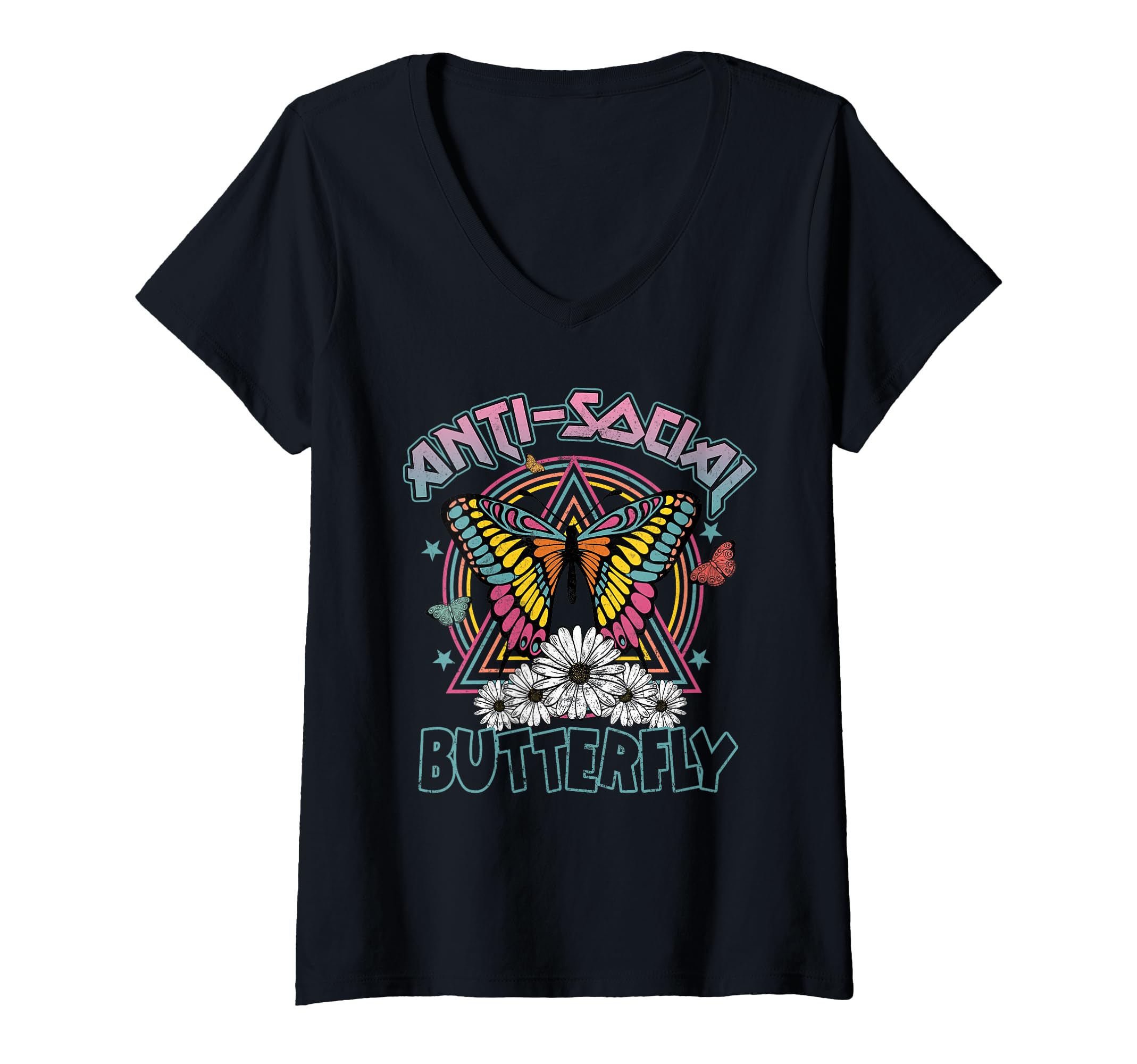 Womens Anti Social Butterfly Fun T-Shirt - Casual Everyday Wear Unisex - T-Shirt, Sweatshirt, Hoodie
