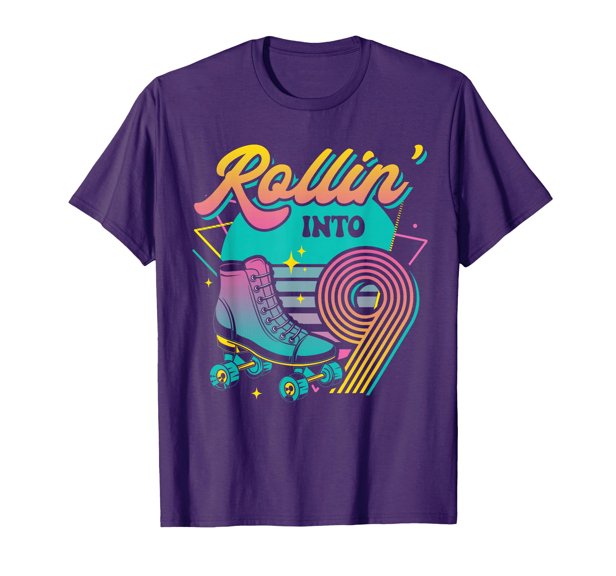 Roller Skate 9Th Birthday Party T-Shirt - Casual Everyday Wear Men Women - T-Shirt, Sweatshirt, Hoodie