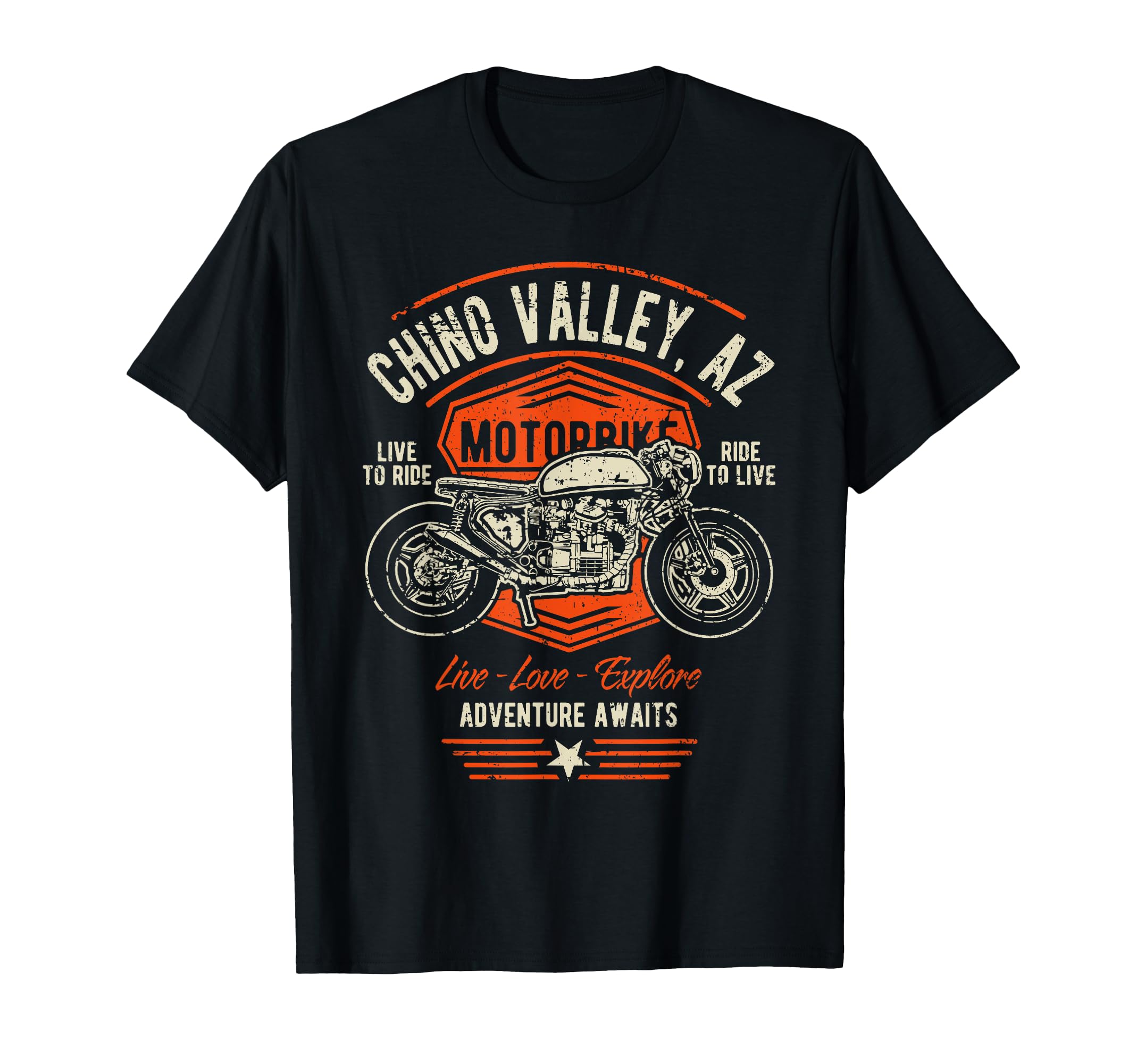 Chino Valley Az Usa Distressed Motorcycle T-Shirt - Graphic Print Men Women - T-Shirt, Sweatshirt, Hoodie