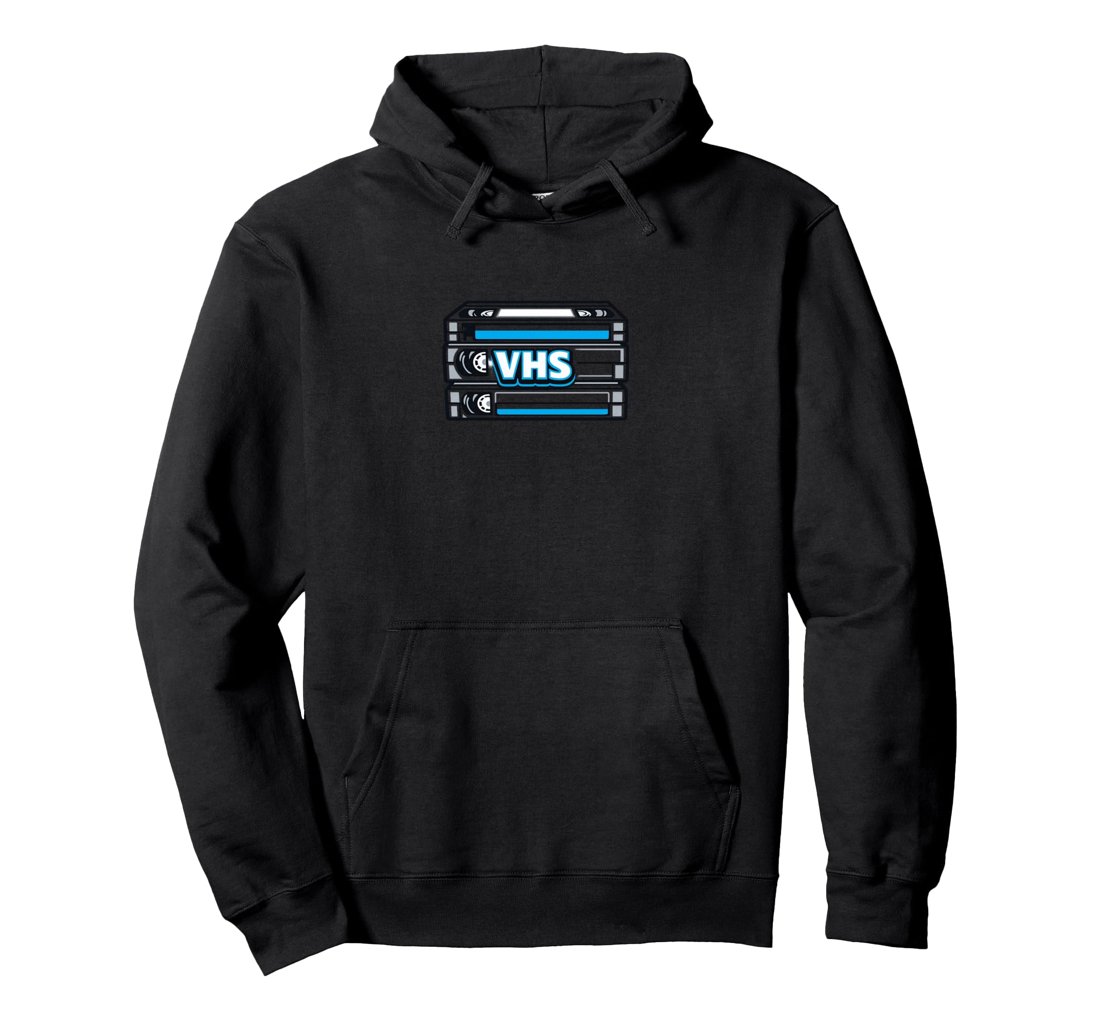 Vhs Tape Stack Typography Hoodie - Casual Everyday Wear Men Women - T-Shirt, Sweatshirt, Hoodie