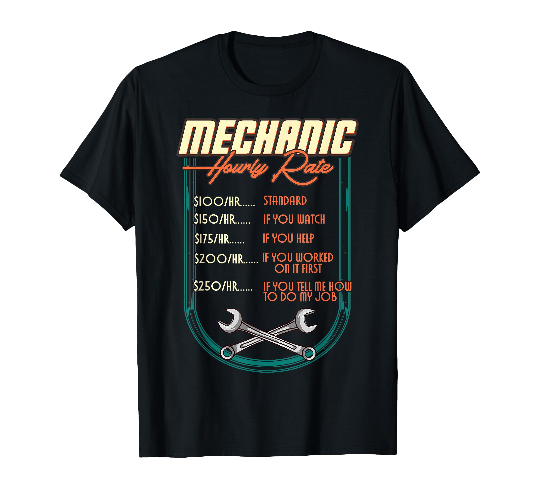 Mechanic Hourly Rate Car Auto Repairman T-Shirt - Trendy Graphic Men Women - T-Shirt, Sweatshirt, Hoodie