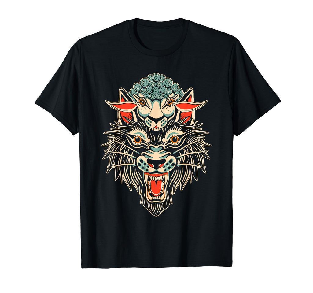 Wolf Sheeps American Traditional Tattoo T-Shirt - Novelty Apparel Unisex - T-Shirt, Sweatshirt, Hoodie