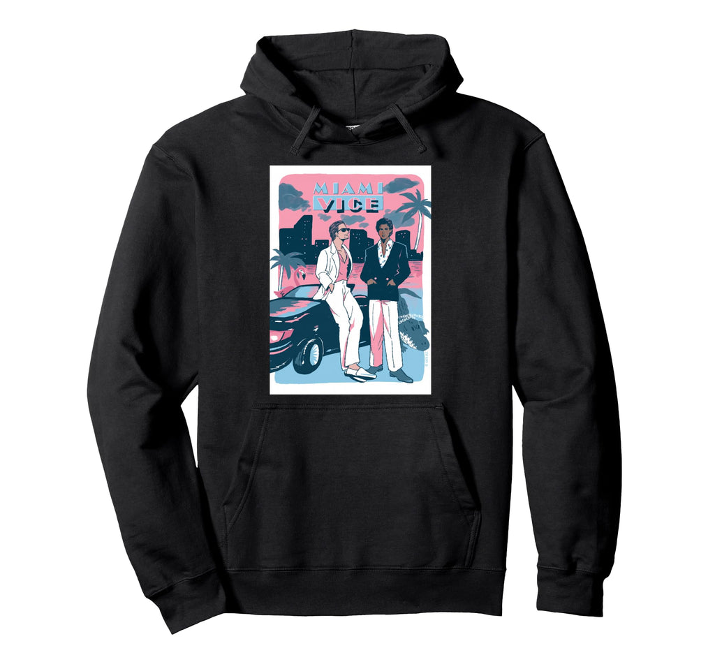 Miami Vice Vibes 80S Aesthetic Hoodie - Fun Novelty Design Unisex - T-Shirt, Sweatshirt, Hoodie