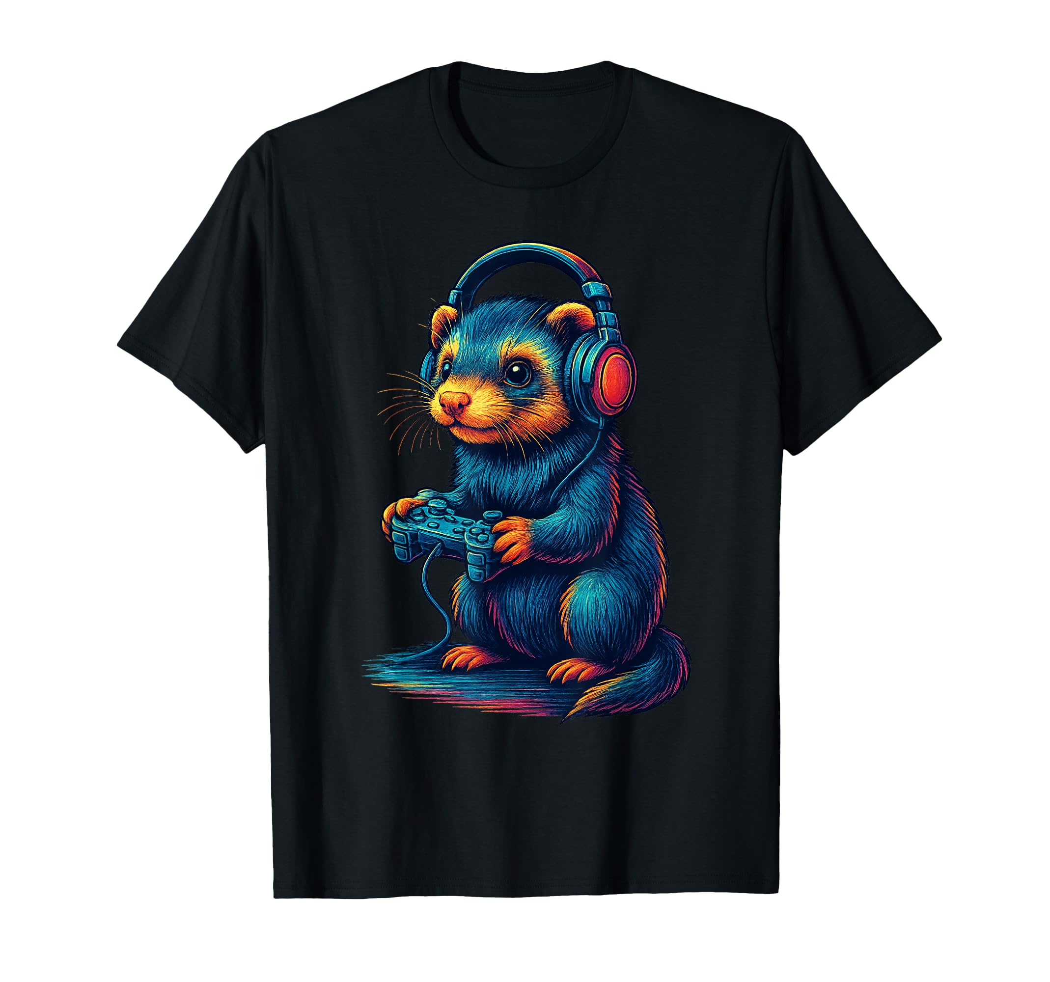 Ferret Gamer Gaming Pet Lover T-Shirt - Novelty Apparel for Adults - T-Shirt, Sweatshirt, Hoodie