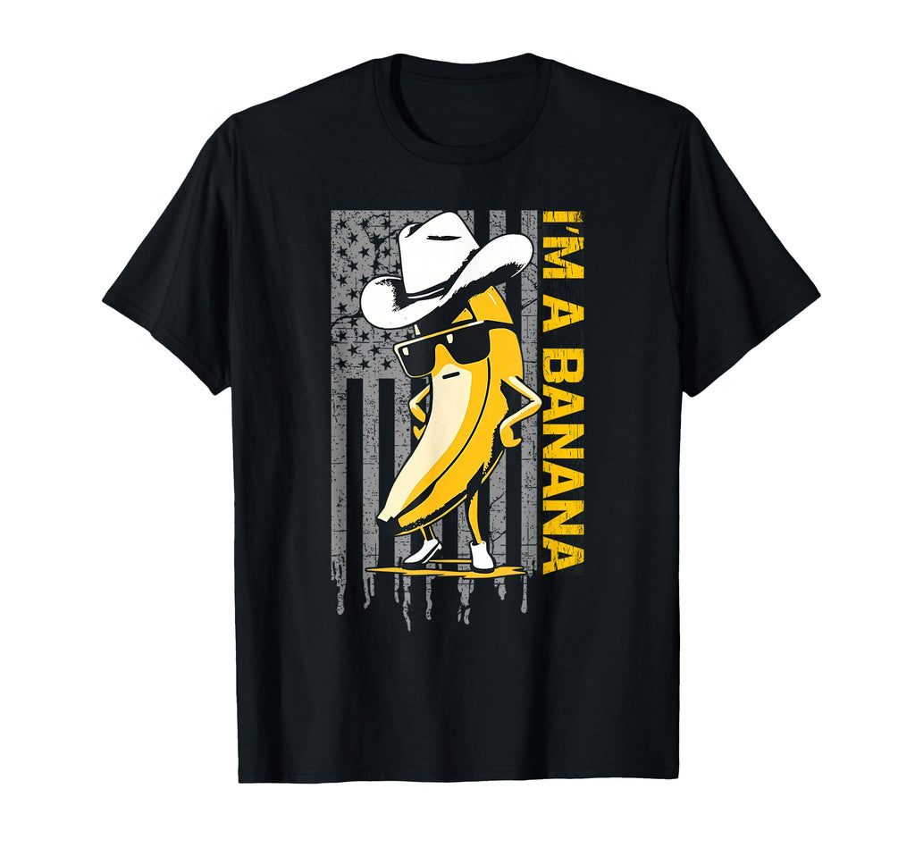 Funny Banana Cowboy American Flag T-Shirt - Trendy Graphic for Adults - T-Shirt, Sweatshirt, Hoodie