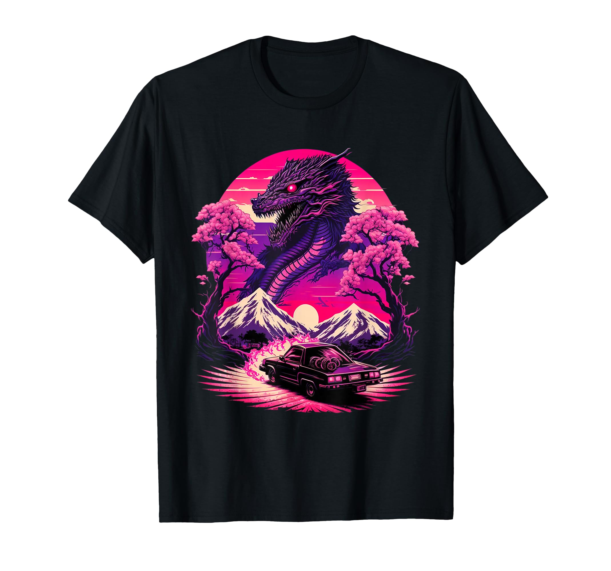 Dragon Vaporwave Synthwave 80S T-Shirt - Casual Everyday Wear for Adults - T-Shirt, Sweatshirt, Hoodie