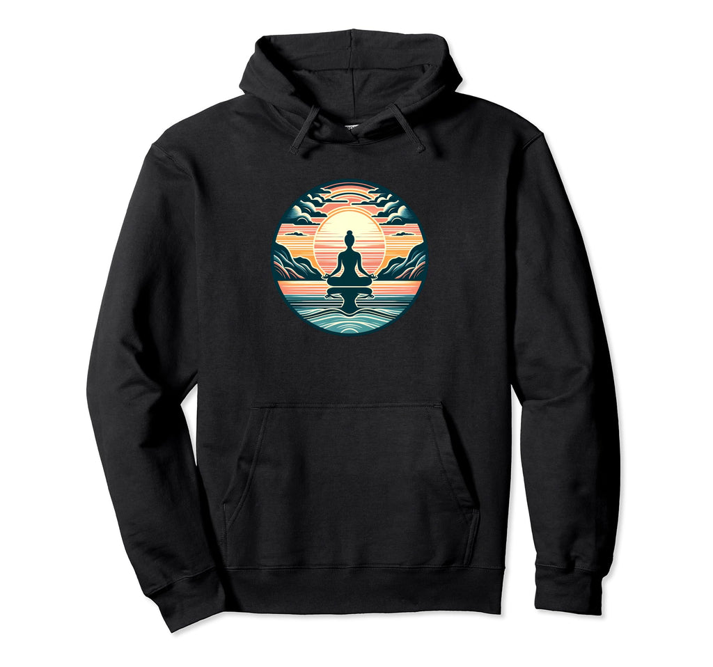 Yoga Meditation Pose Sunset Landscape Hoodie - Casual Everyday Wear Unisex - T-Shirt, Sweatshirt, Hoodie