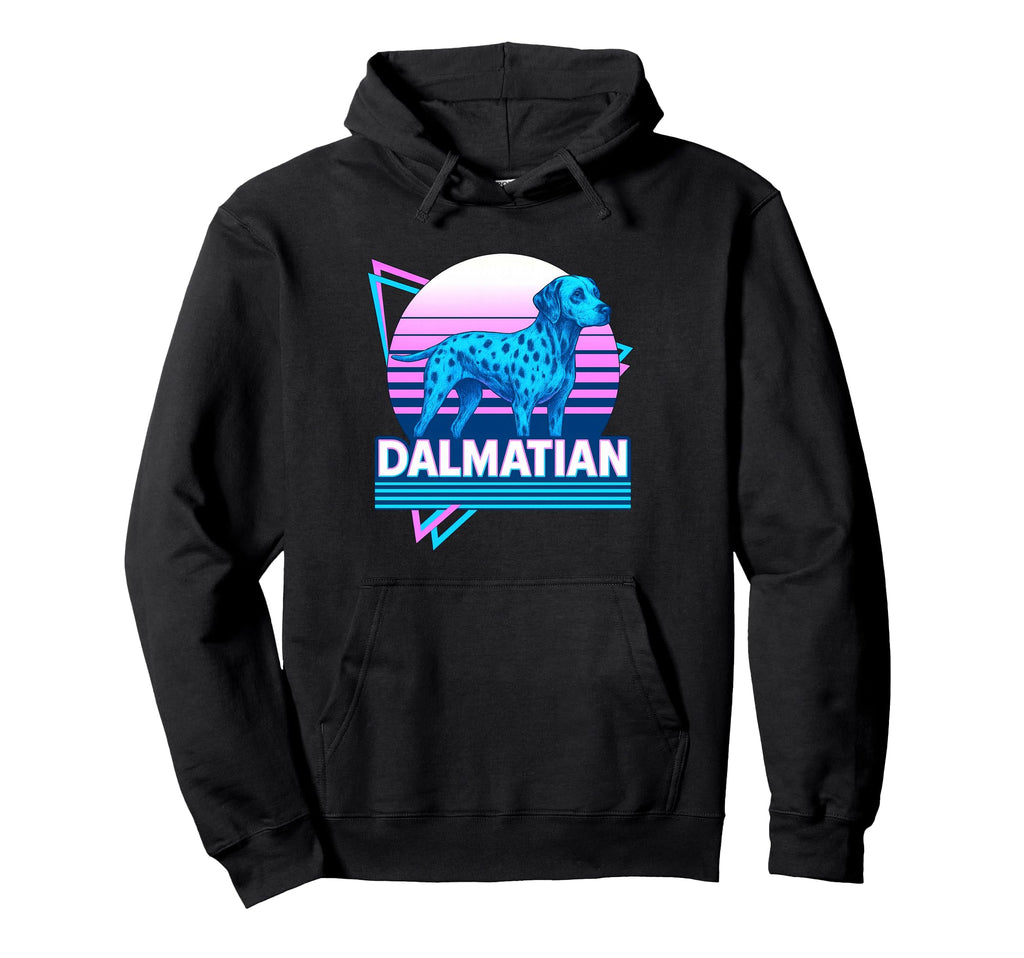 Dalmatian Synthwave Aesthetic Dog Lover Hoodie - Unique Graphic Unisex - T-Shirt, Sweatshirt, Hoodie