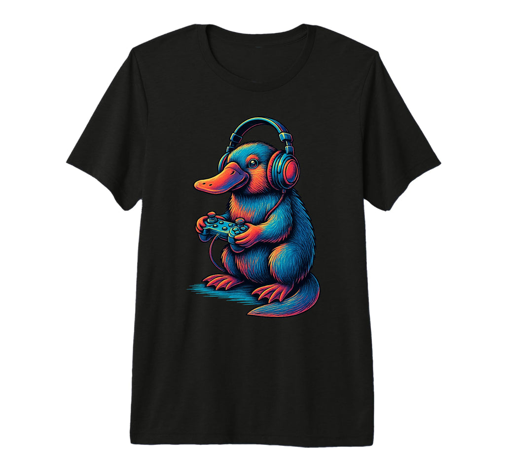 Platypus Gamer Gaming Animal Lover T-Shirt - Fun Novelty Design Men Women - T-Shirt, Sweatshirt, Hoodie
