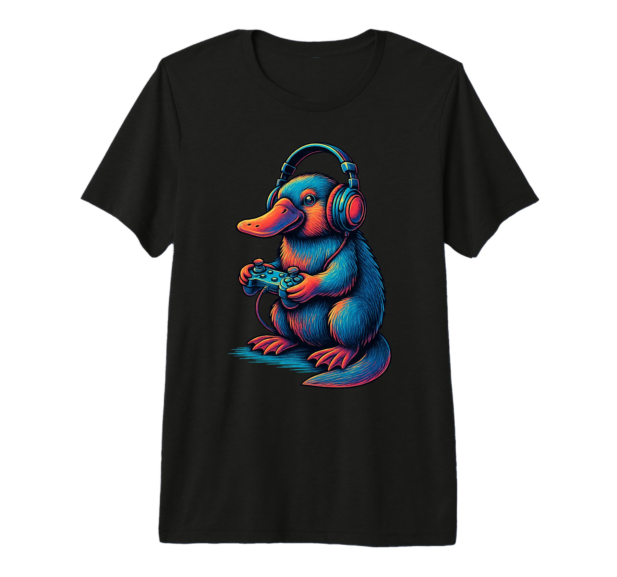 Platypus Gamer Gaming Animal Lover T-Shirt - Fun Novelty Design Men Women - T-Shirt, Sweatshirt, Hoodie