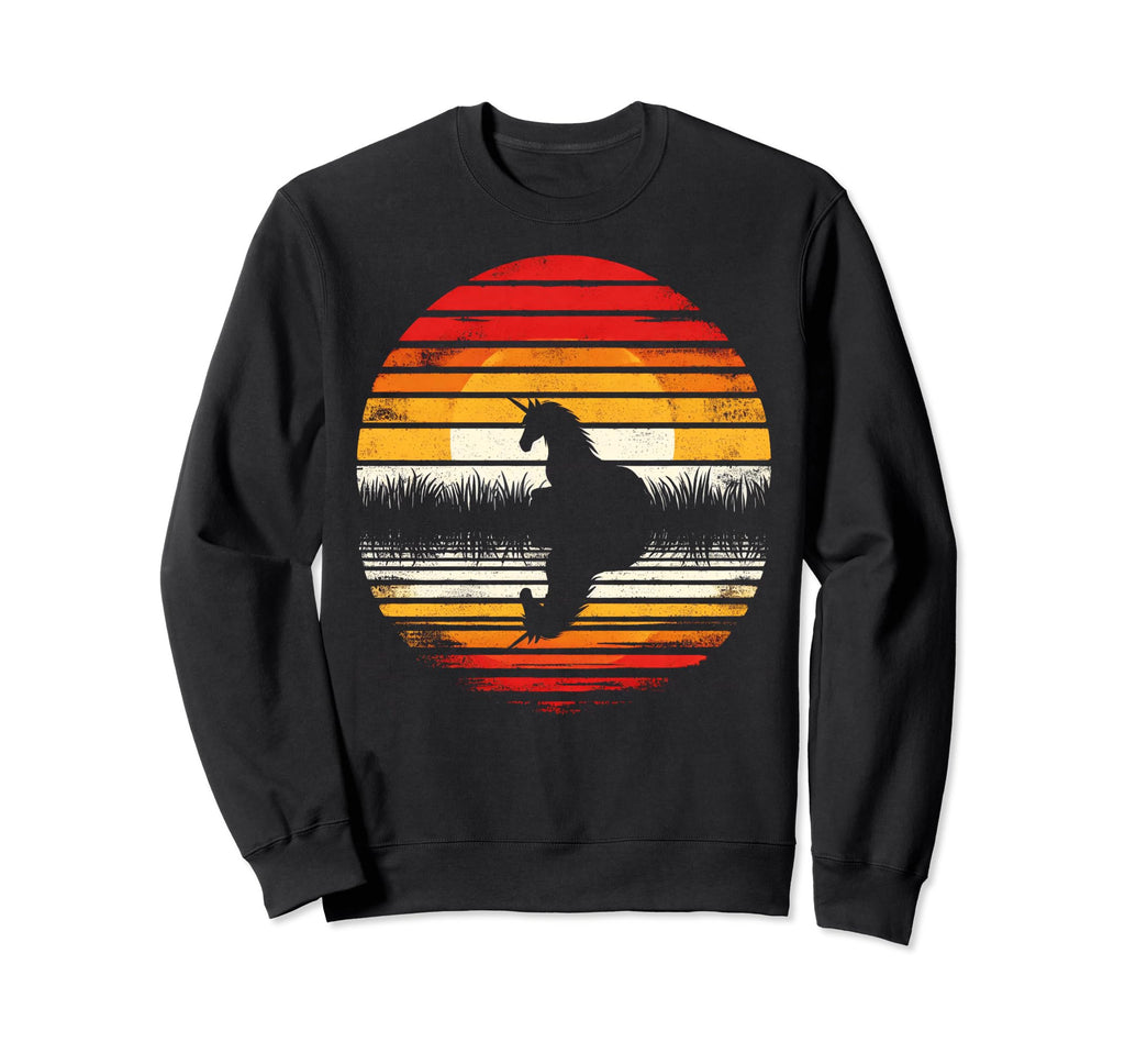 Unicorn Sunset Safari 70S Sweatshirt - Novelty Apparel for Adults - T-Shirt, Sweatshirt, Hoodie