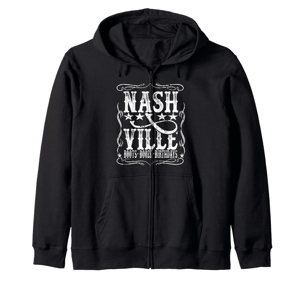 Nashville Cowgirl Boots Booze Birthdays Sweatshirt - Graphic Print Unisex - T-Shirt, Sweatshirt, Hoodie