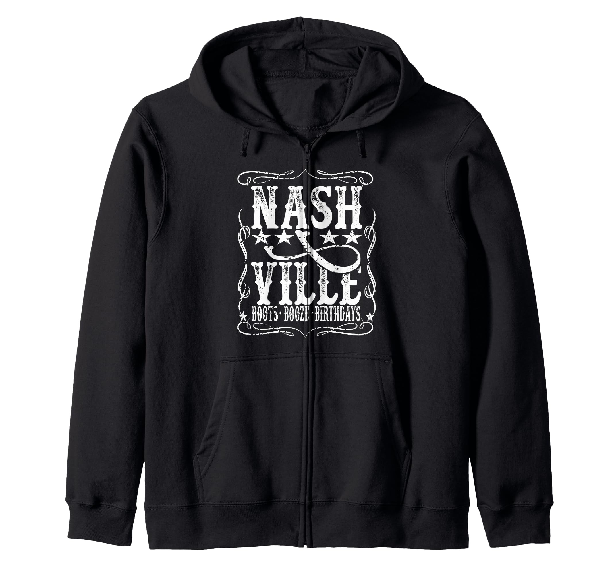 Nashville Cowgirl Boots Booze Birthdays Sweatshirt - Graphic Print Unisex - T-Shirt, Sweatshirt, Hoodie