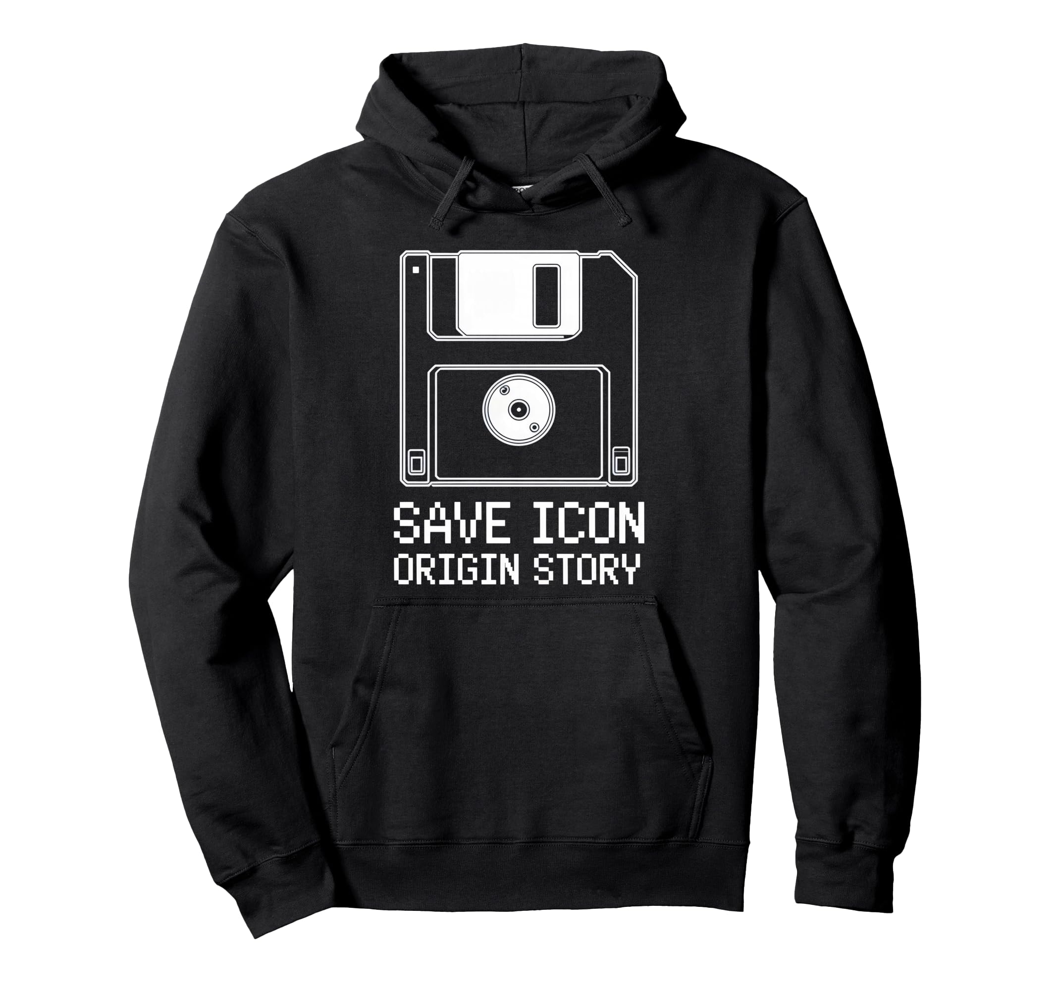 Save Icons Origin Story Floppy Disk Hoodie - Aesthetic Graphic for Adults - T-Shirt, Sweatshirt, Hoodie