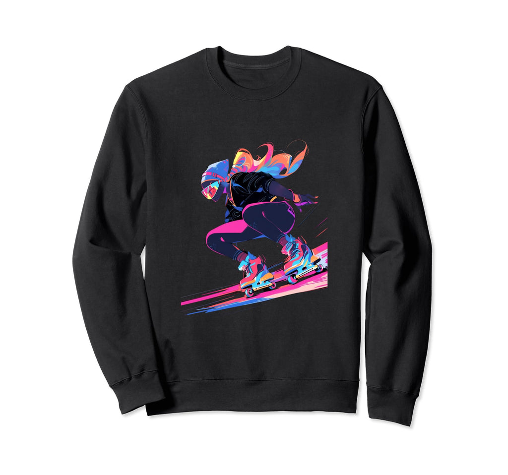 Roller Skating Roller Skates Ramp Sweatshirt - Custom Art Print for Adults - T-Shirt, Sweatshirt, Hoodie