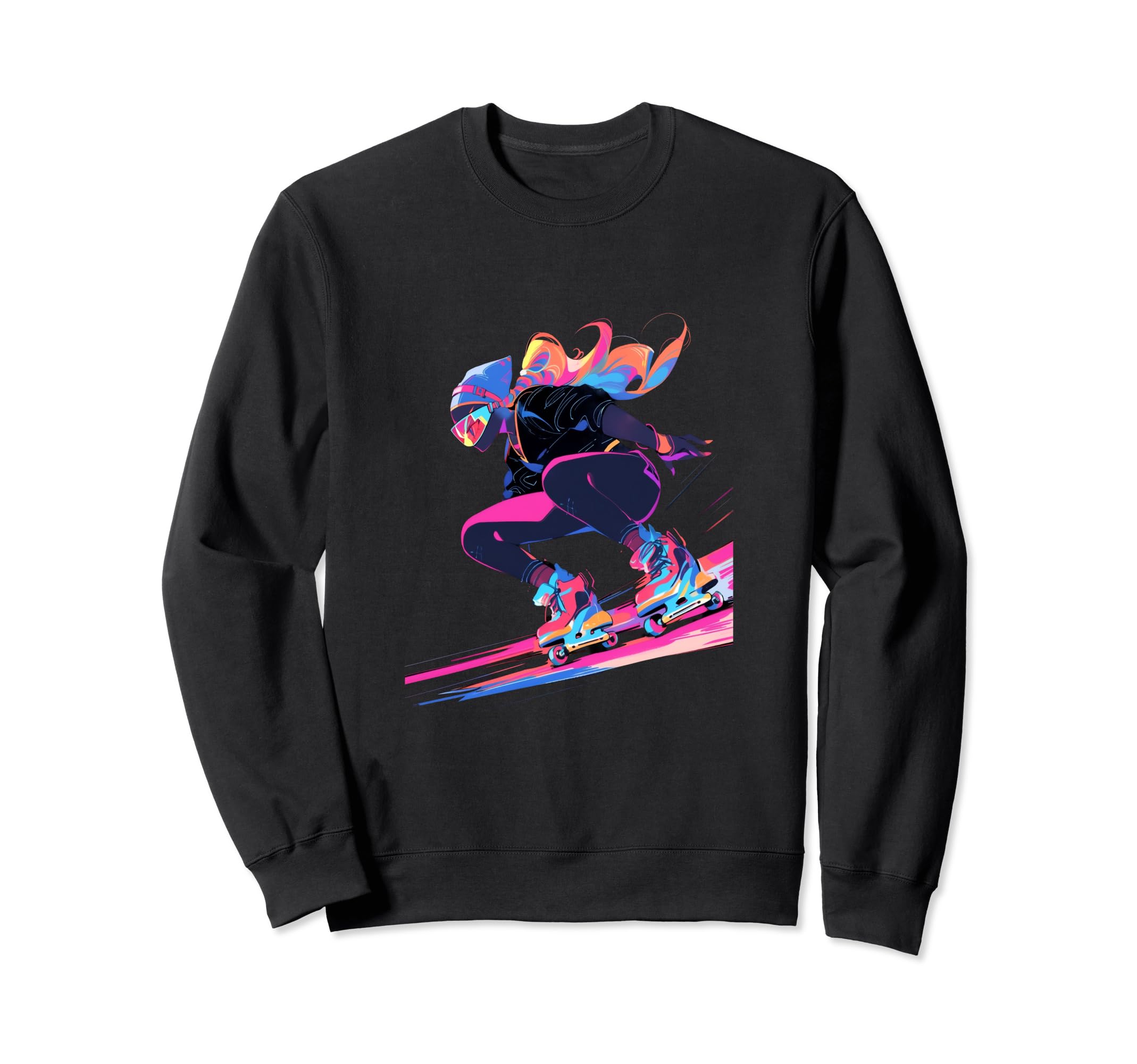 Roller Skating Roller Skates Ramp Sweatshirt - Custom Art Print for Adults - T-Shirt, Sweatshirt, Hoodie
