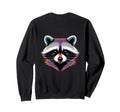 Vibrant Colorful Raccoon Face Head Sweatshirt - Streetwear Style Men Women - T-Shirt, Sweatshirt, Hoodie