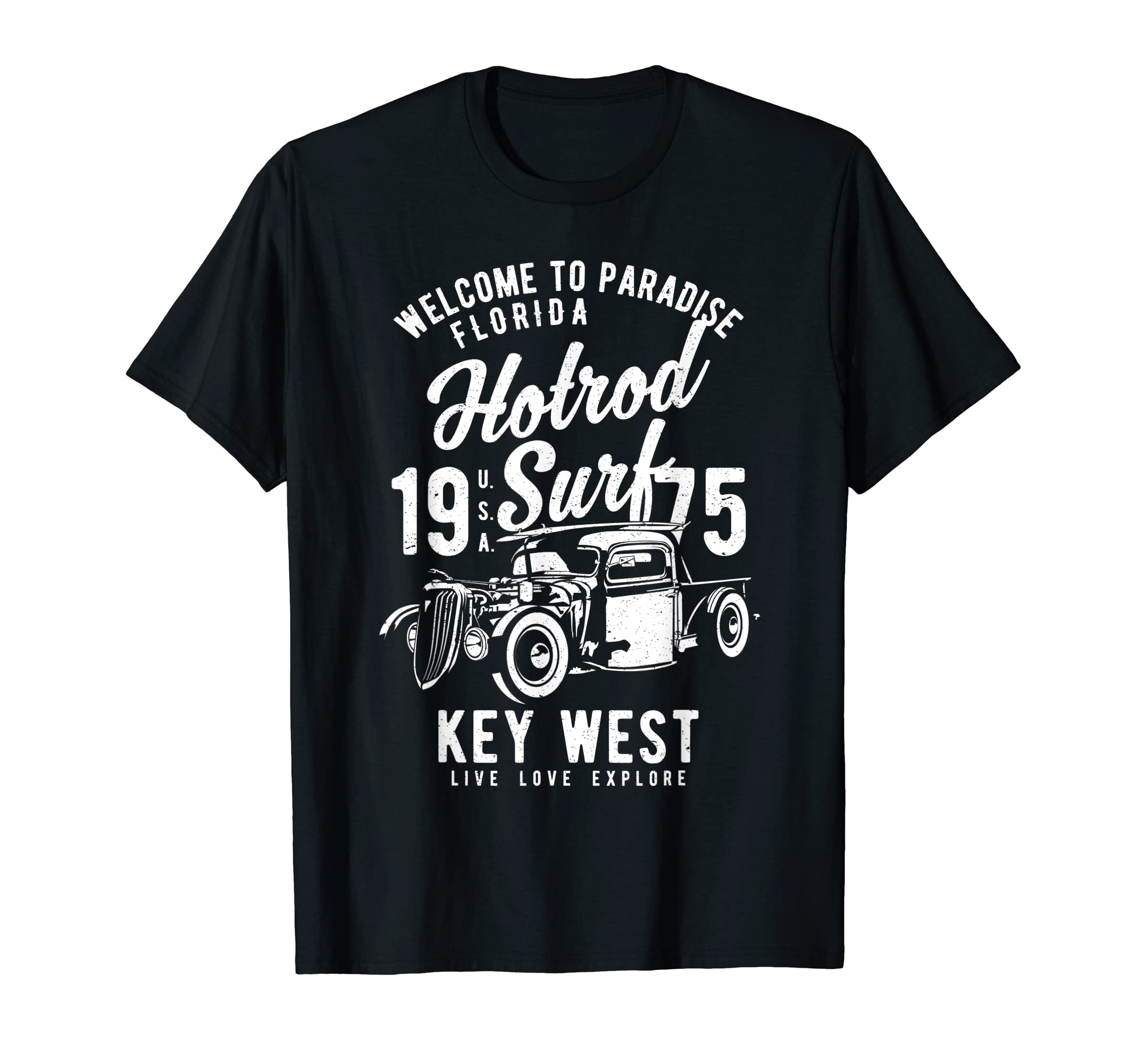 Key West Florida Hotrod Surf T-Shirt - Novelty Apparel for Adults - T-Shirt, Sweatshirt, Hoodie