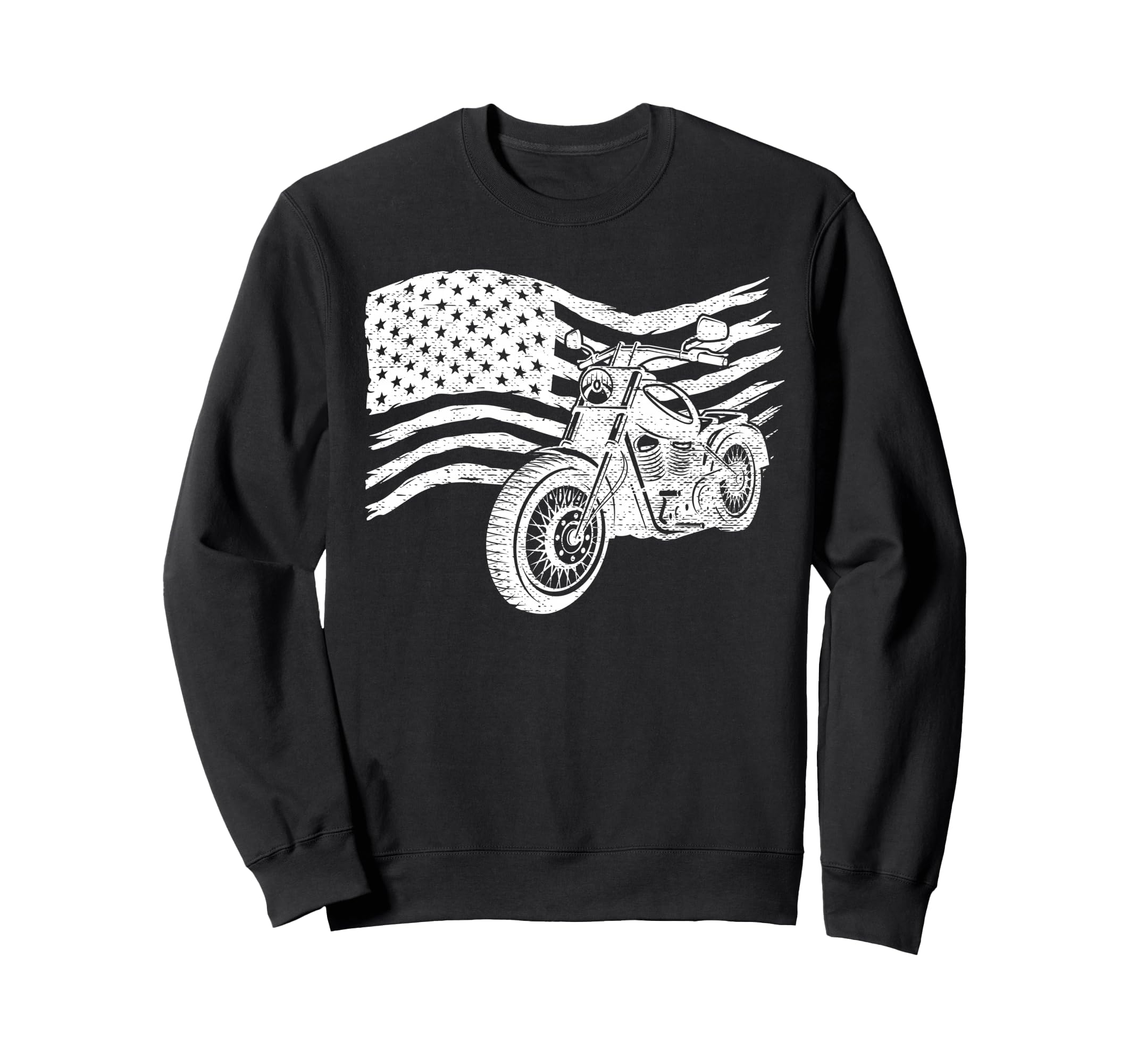 National Motorcycle American Us Flag Sweatshirt - Trendy Graphic Men Women - T-Shirt, Sweatshirt, Hoodie