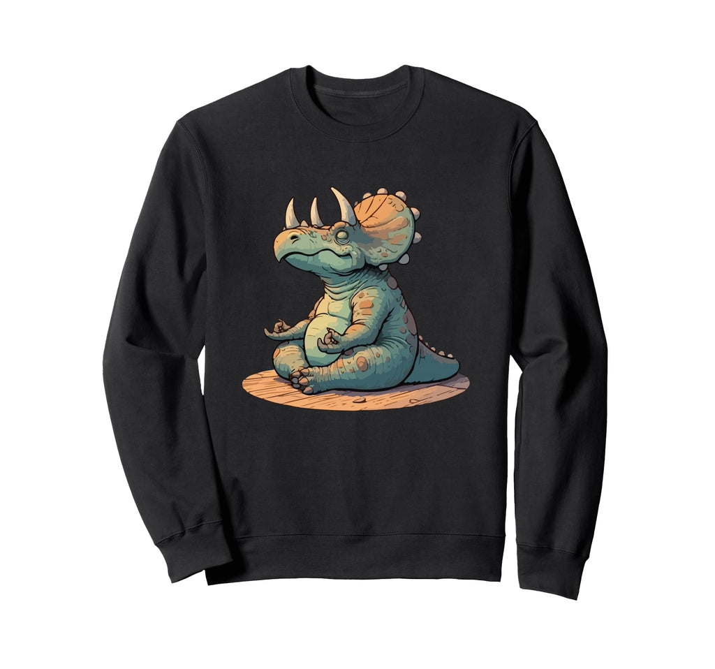 Meditation Triceratops Yoga Pose Sweatshirt - Streetwear Style Unisex - T-Shirt, Sweatshirt, Hoodie