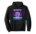 Vaporwave Aesthetic Bust Grid Palm Hoodie - Aesthetic Graphic for Adults - T-Shirt, Sweatshirt, Hoodie