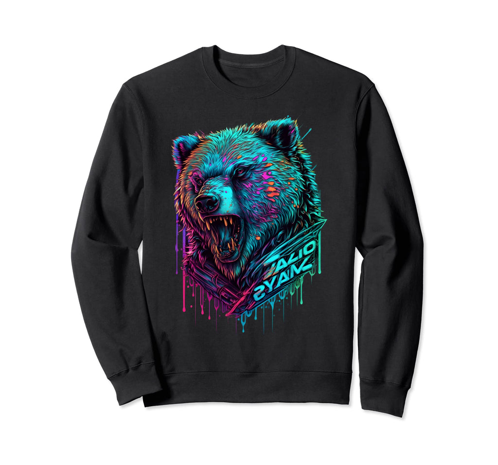 Synth Wave B Ren Grizzly Geschenkidee Hoodie - Graphic Print Unisex - T-Shirt, Sweatshirt, Hoodie