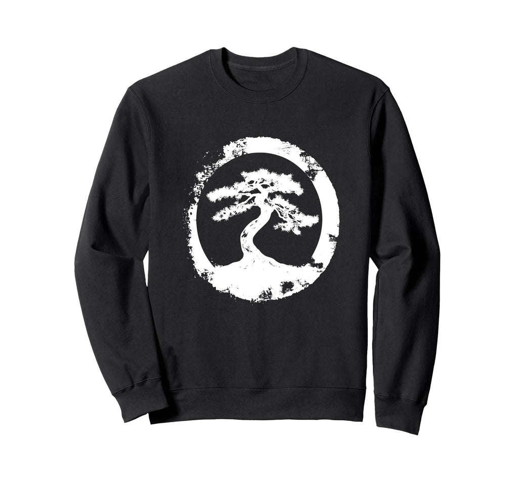 Bonsai Tree Silhouette Enso Circle Sweatshirt - Trendy Graphic for Adults - T-Shirt, Sweatshirt, Hoodie