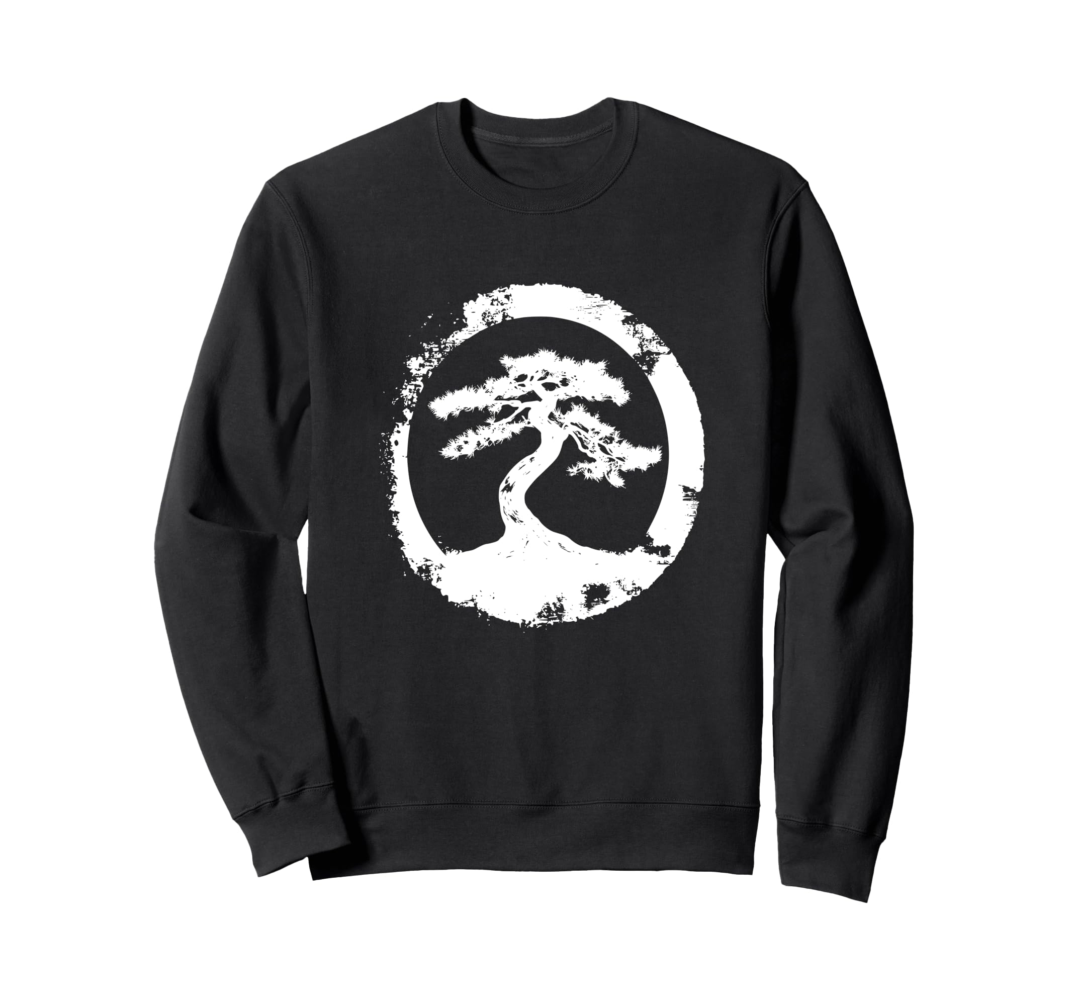 Bonsai Tree Silhouette Enso Circle Sweatshirt - Trendy Graphic for Adults - T-Shirt, Sweatshirt, Hoodie
