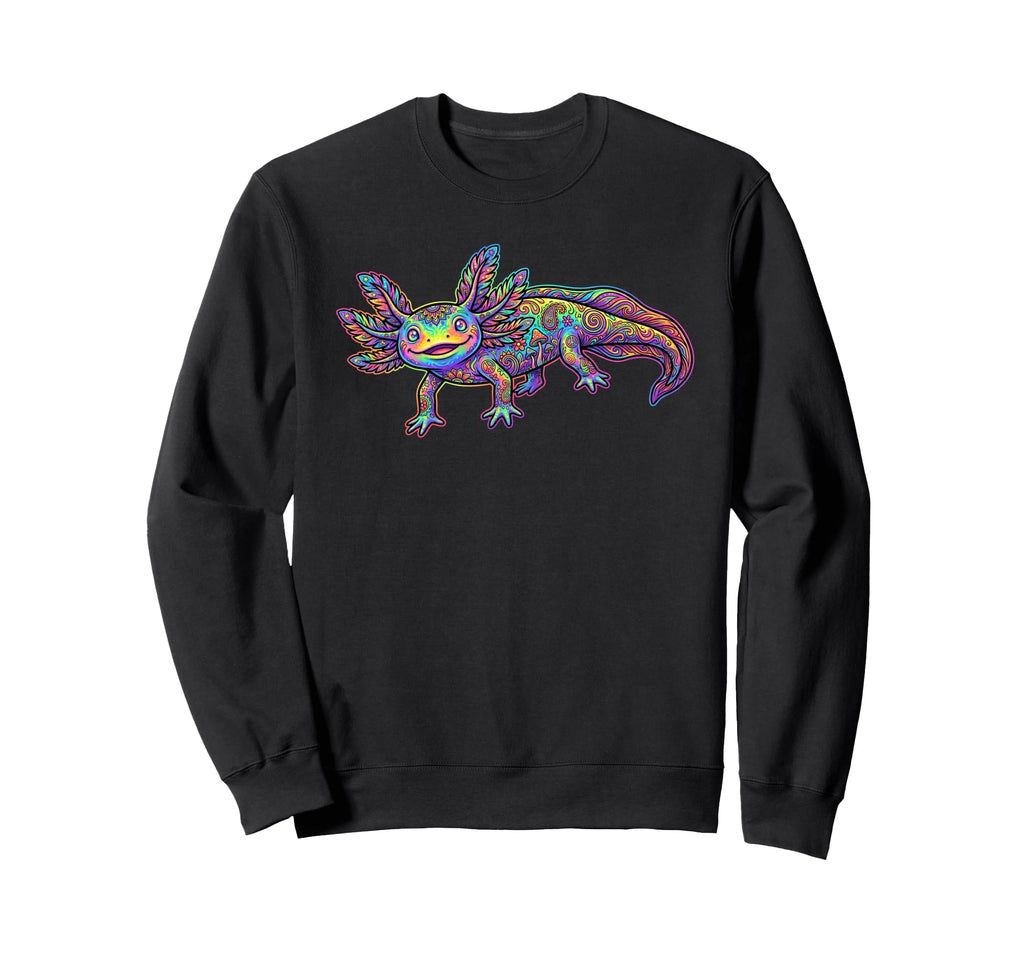 Groovy Axolotl Hippy Colorful Sweatshirt - Custom Art Print Men Women - T-Shirt, Sweatshirt, Hoodie