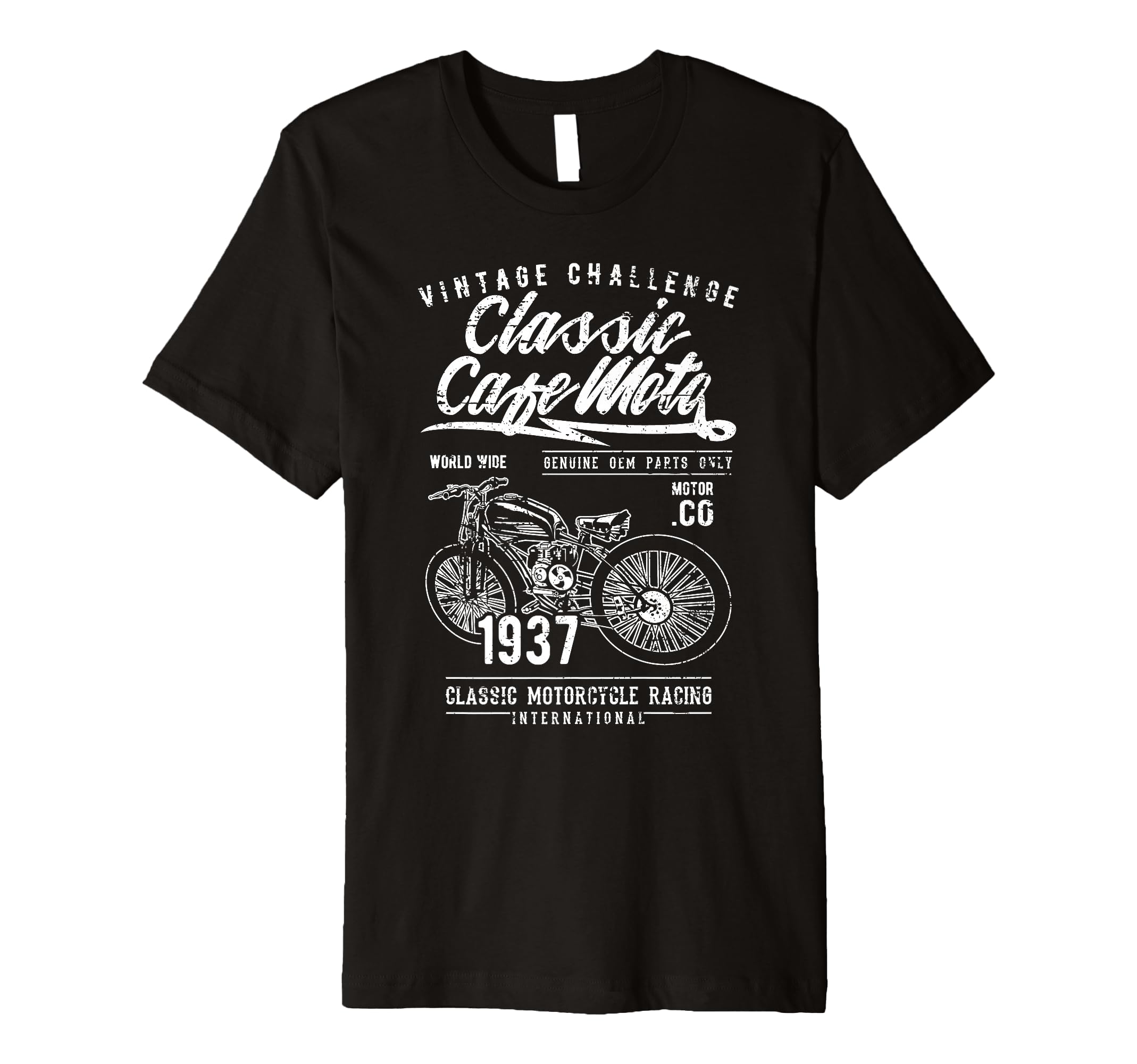 Cafe Racer Motorcycle Distressed T-Shirt - Casual Everyday Wear Men Women - T-Shirt, Sweatshirt, Hoodie